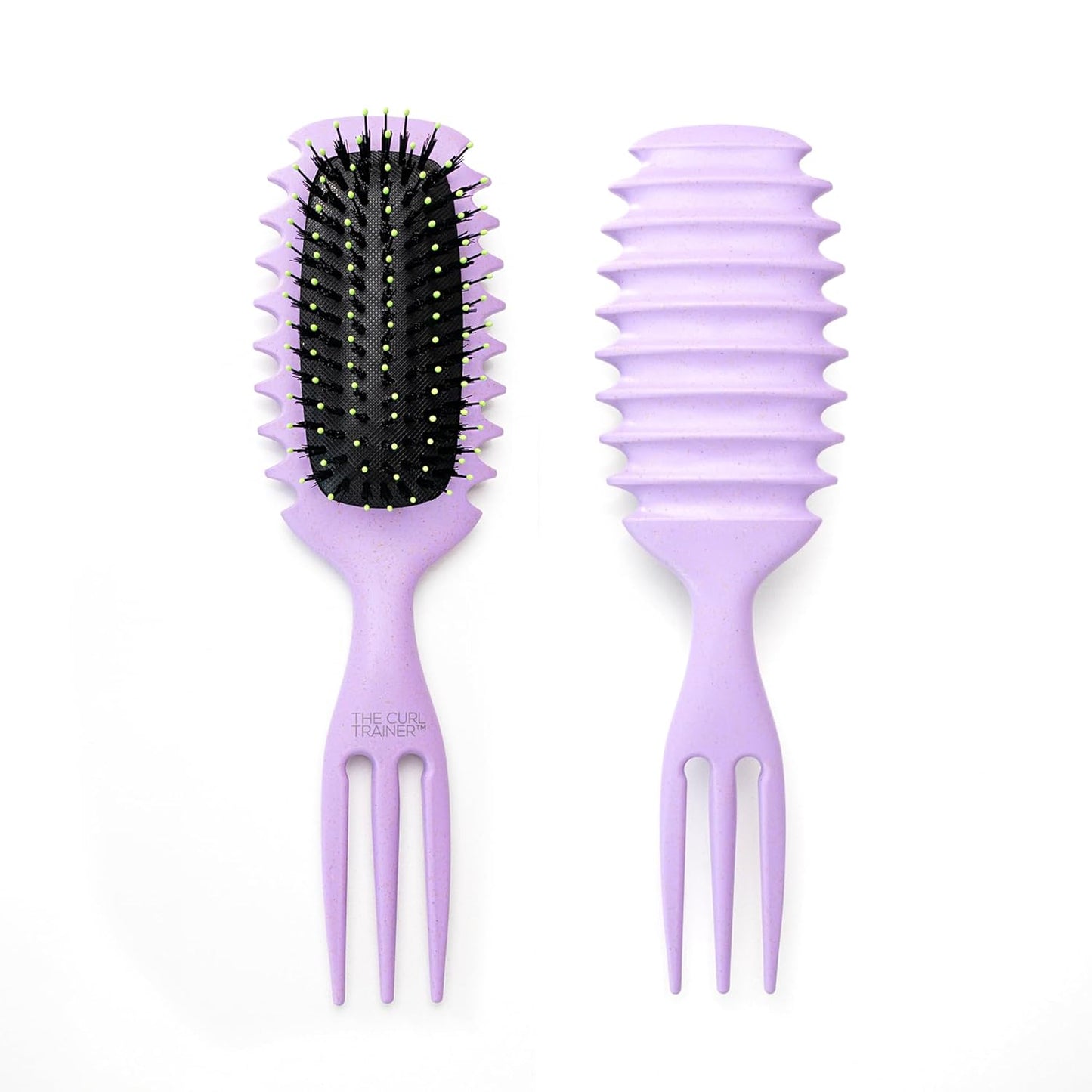 Curl Trainer Pro Curl Defining Brush - Styling Tool for Curly & Wavy Hair | Built-In Volume Pick, Purple