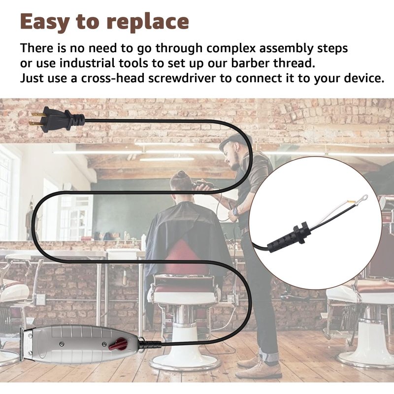 Hair Clippers Cord Replacement for Andis T-Outliner 04624 - Compatible with Andis Outliner 04603, T-Outliner 04710