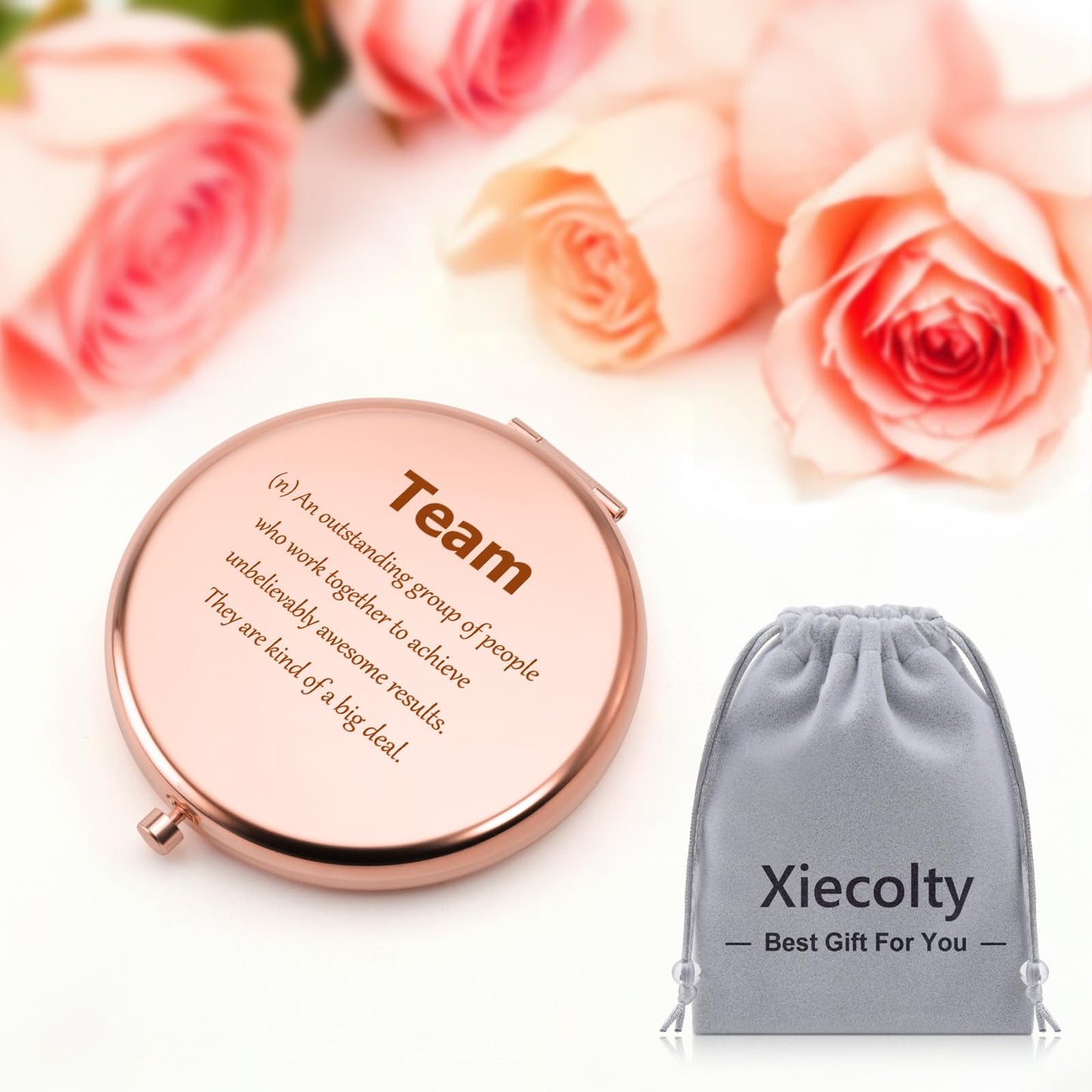 Best Team Ever Gift Compact Mirror Team Appreciation Gifts for Coworkers Employee Appreciation Gifts Christmas Team Gift for Team Staff Volunteer Coworkers Teamwork Presents Folding Makeup Mirror