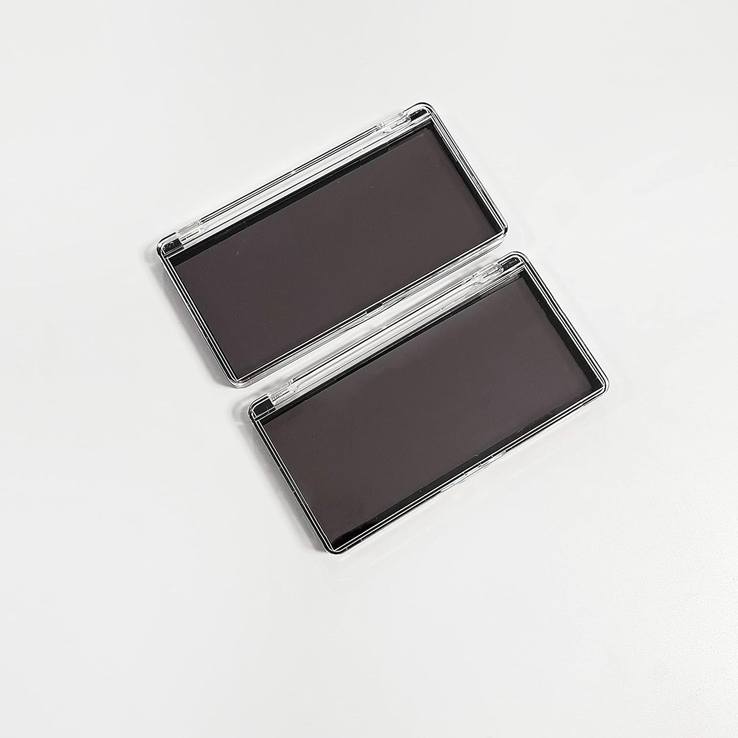 Mini Magnet Makeup Dispensing Plate Set - 2 Rectangular Palettes for Eyeshadow & Blush | Includes 10 Metal Stickers