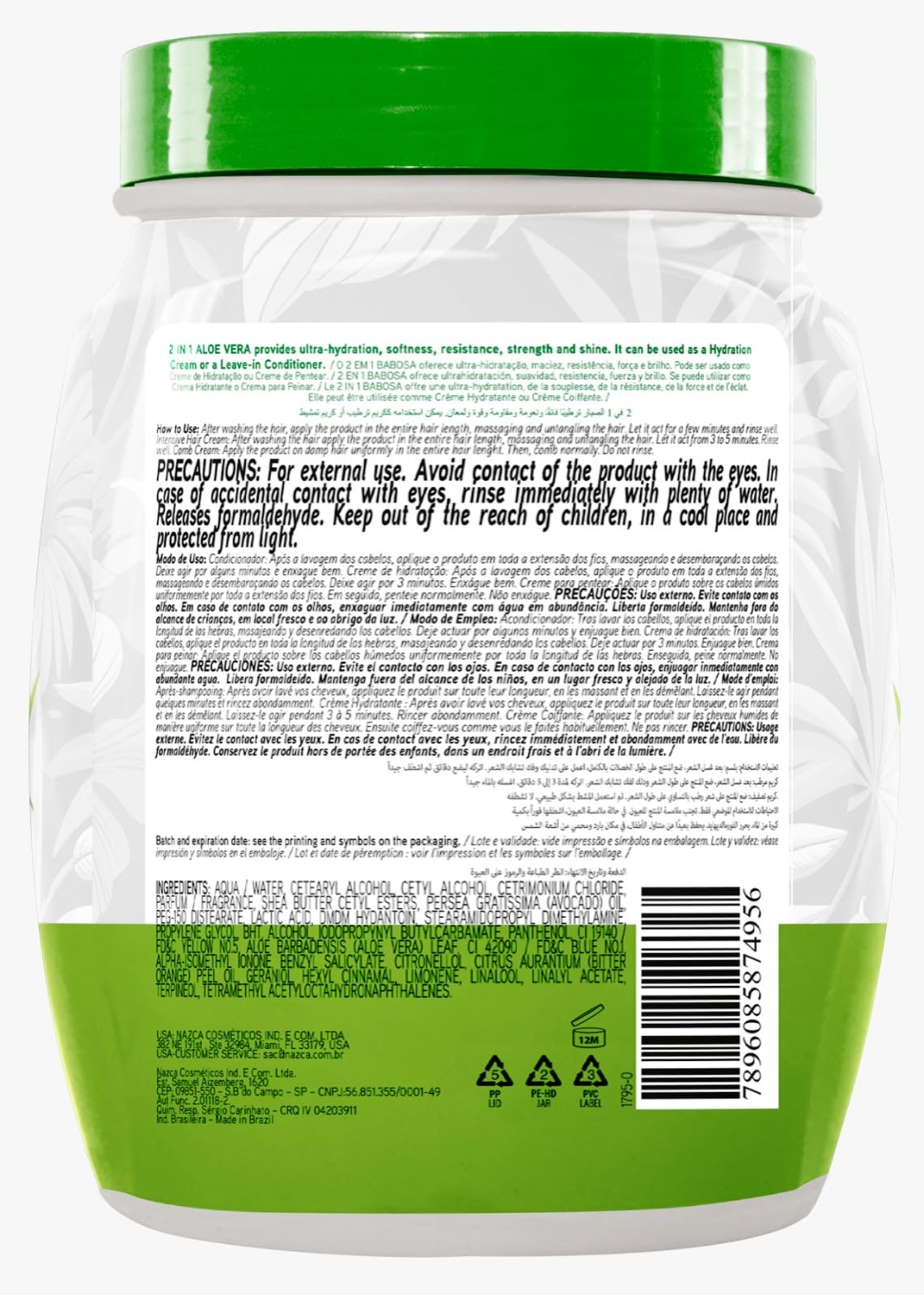 EXTRA LARGE 35.2oz Aloe Vera 2-in-1 Hair Hydration & Styling Cream – Ultra Hydration for Dry & Damaged Hair – Strengthens, Softens & Adds Shine – Vegan Formula with Shea Butter & Avocado Oil – 1kg