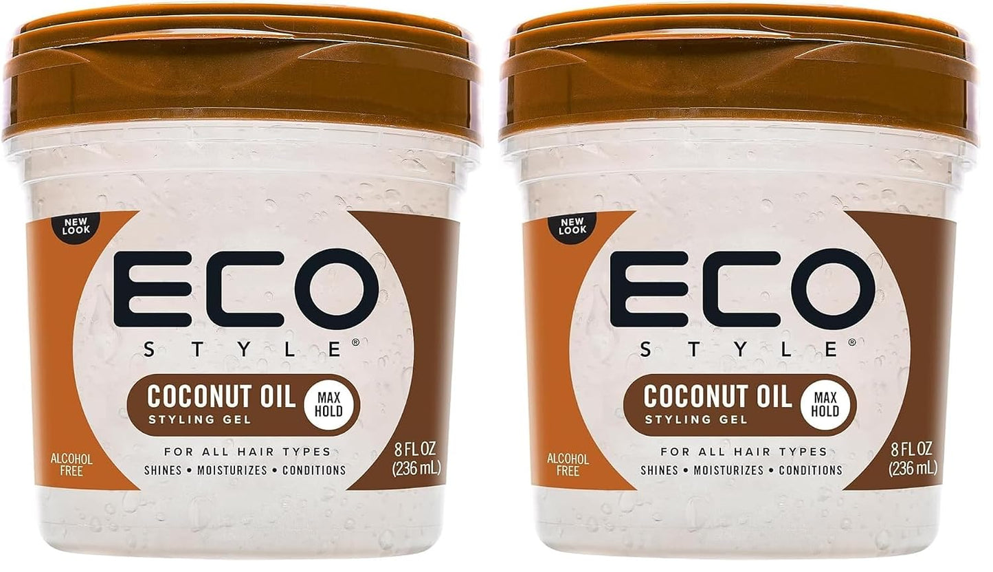 Coconut Oil Styling Gel - Weightless Hold & Moisturizing Shine for All Hair Types | 8 oz