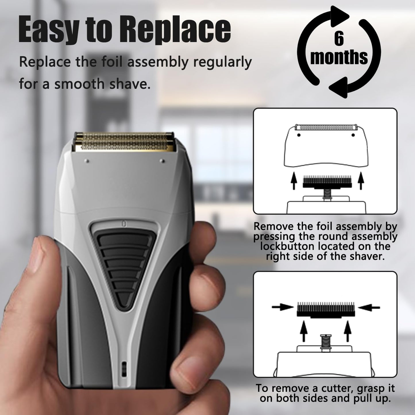Rose Gold Replacement Foil Compatible with Andis TS-1 17220 17230 Foil Shaver, Compatible with Andis 17220 Pro Foil Lithium Plus Titanium Foil Shaver Replacement Foil Head -1 Pack