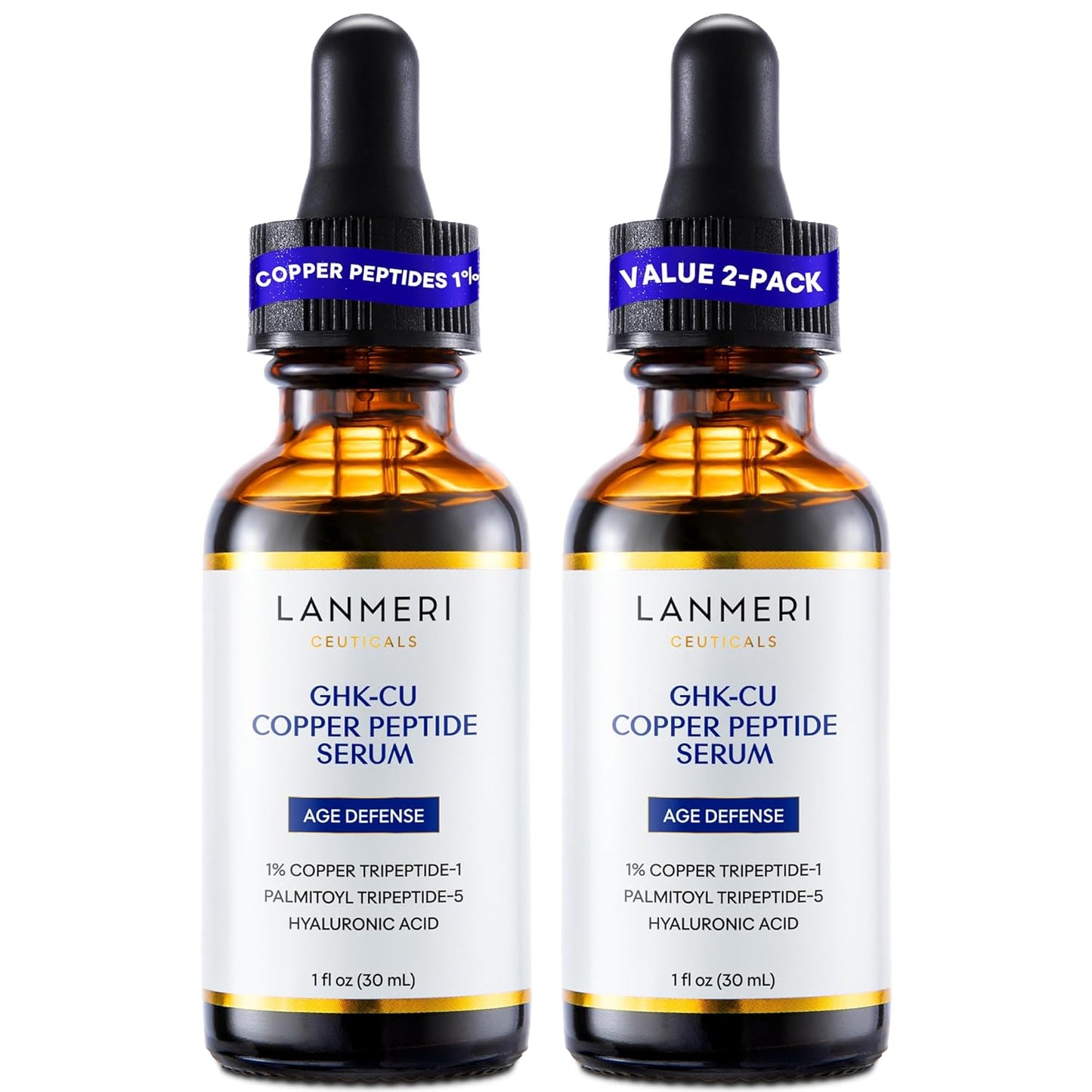 Copper Peptide Serum for Face | 1% GHK-Cu Anti-Aging Formula to Smooth Fine Lines & Boost Collagen - 30ml