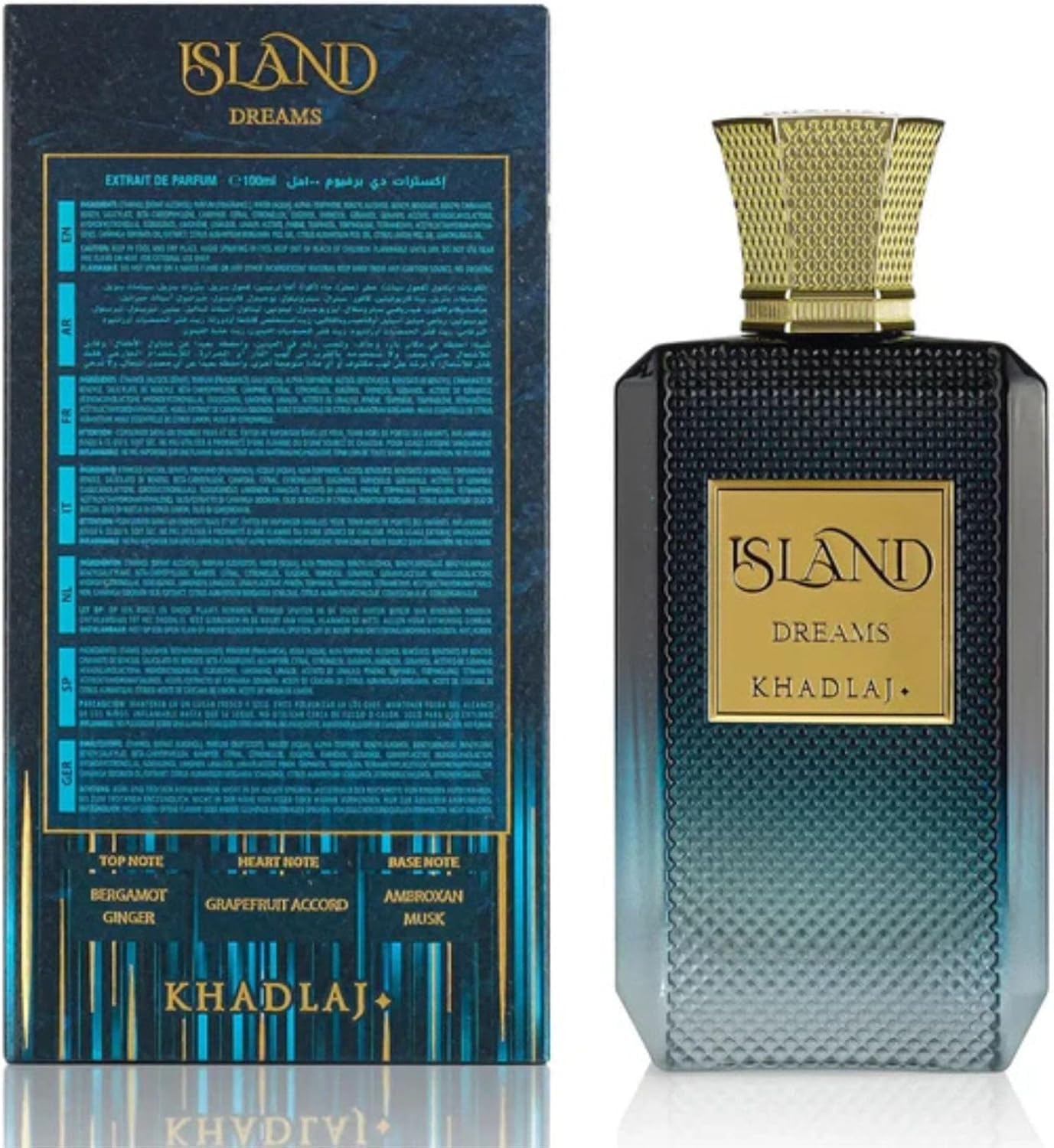 Khadlaj Island Dreams Extrait de Parfum - Long-Lasting Fruity Floral Woody Fragrance | 3.4 oz Unisex