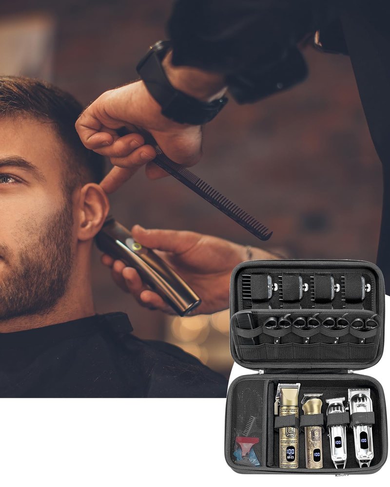 RAIACE Hard Travel Storage Case Compatible with Hair Clippers, Carrying Bag for Hair Cutting Barber Supplies, fit for Ufree/for Wahl Guard Grooming Kits. -Black