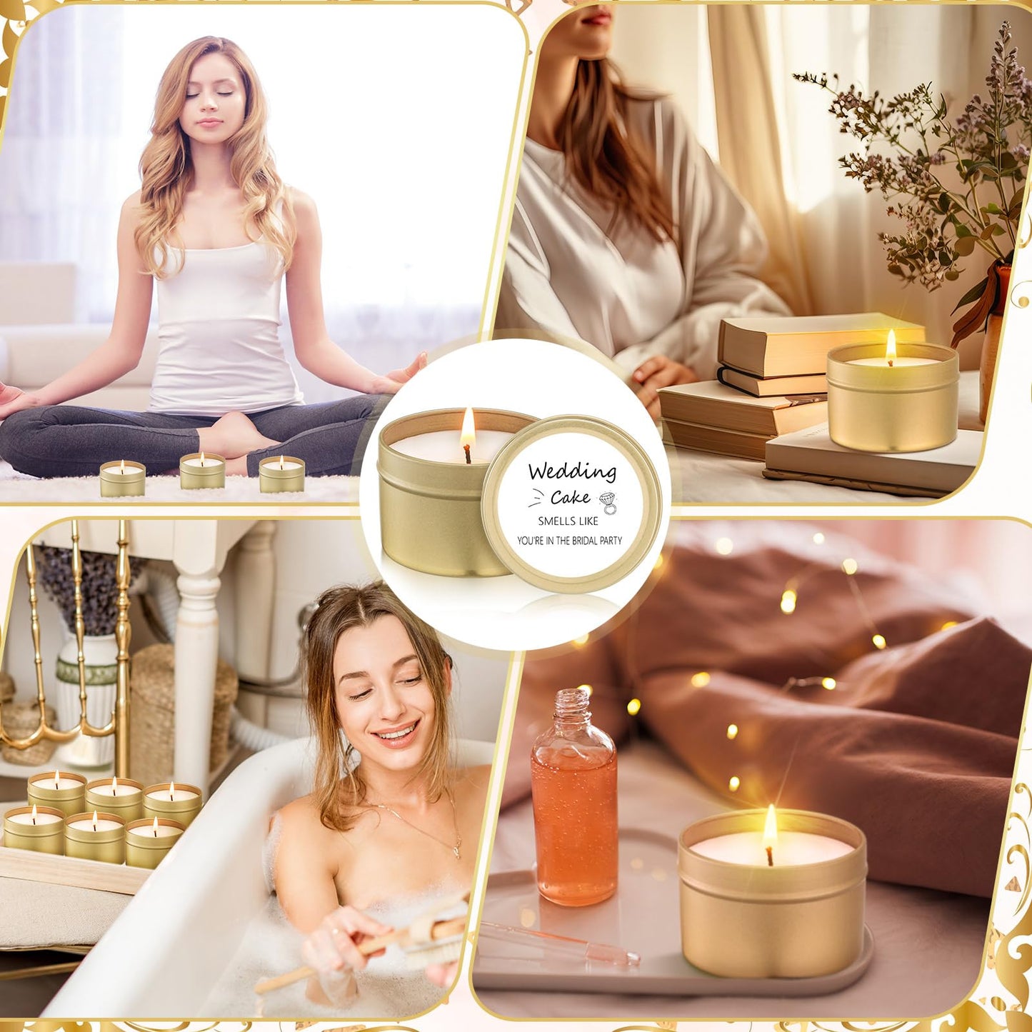 Conelist 8 Pcs Bridesmaid Proposal Gifts, Smells Like You're in The Bridal Party Scented Candles Will You Be My Bridesmaid Soy Wax Small Candle for Best Friend Girls Women 4oz(White,Fashion)