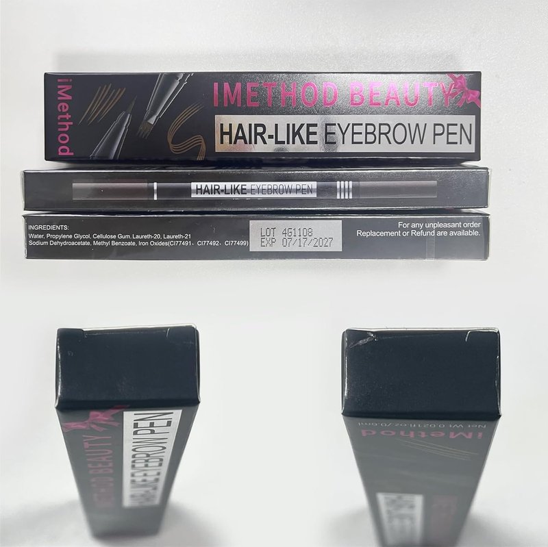 Microblading Eyebrow Pen - 2-in-1 Dual-Ended Pencil with 4-Fork & Brush Tips for Natural Hair-Like Brows | Light Brown