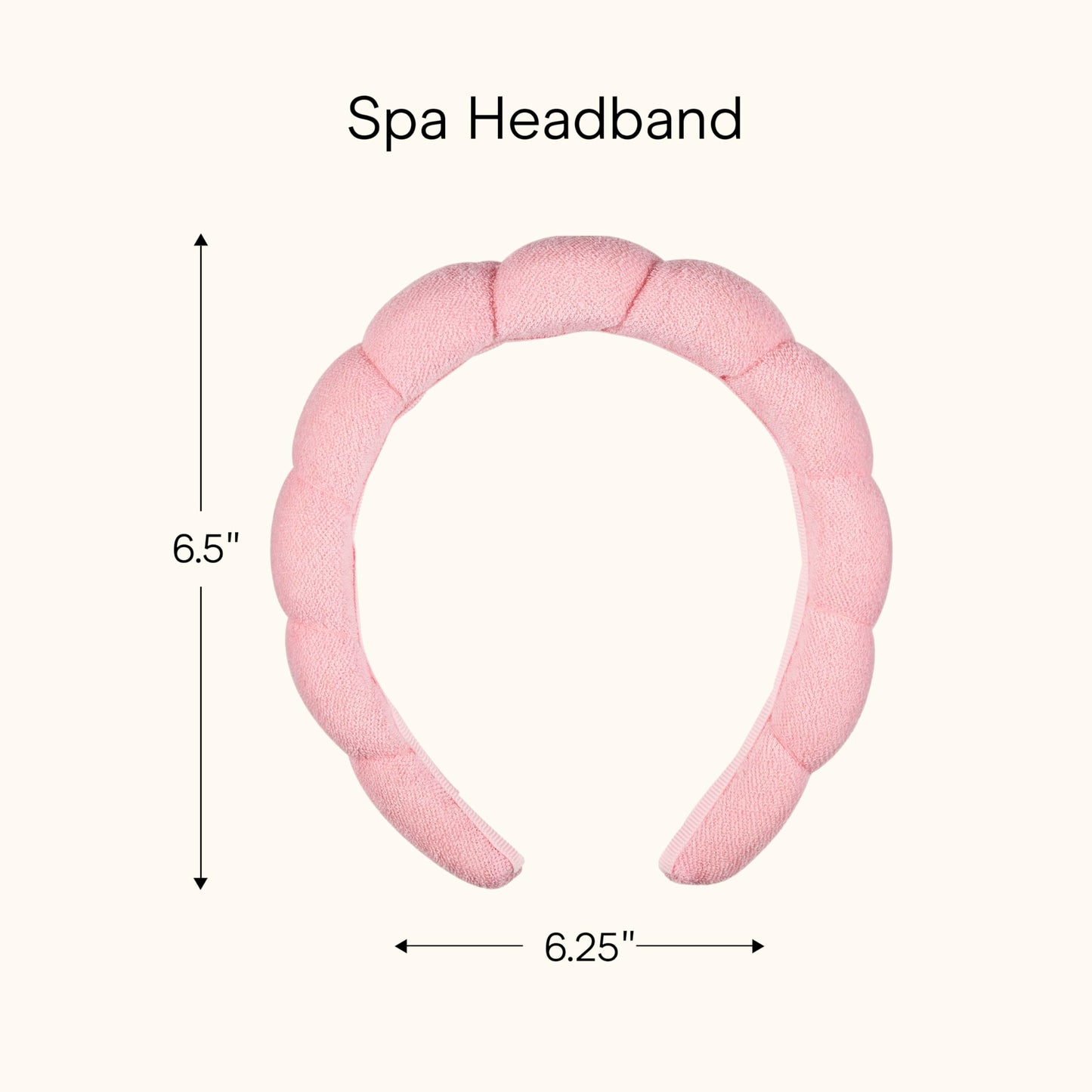 Conair Spa Makeup and Face Washing Headband, Pink Bubble Design, 1 Count, Ultra-Absorbent Microfiber Headband for Washing Face, Soft Terry Cloth, No-Squeeze, No-Pull Band Gentle on Hair and Head