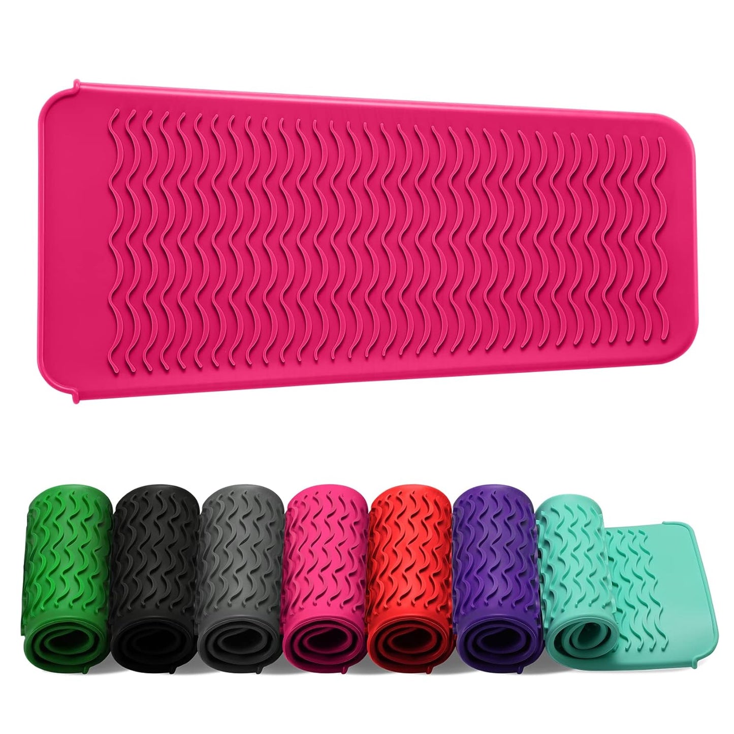 ZAXOP Silicone Mat Pouch for Flat Iron & Curling Iron - Heat-Resistant, Black