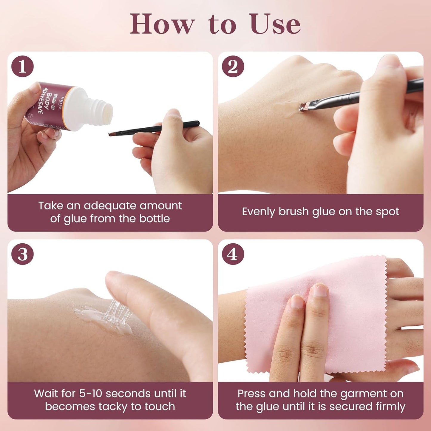 Body Adhesive for Clothes - 80ml Sweat-Proof Skin Glue for Dancers, Socks, Stockings & Costumes