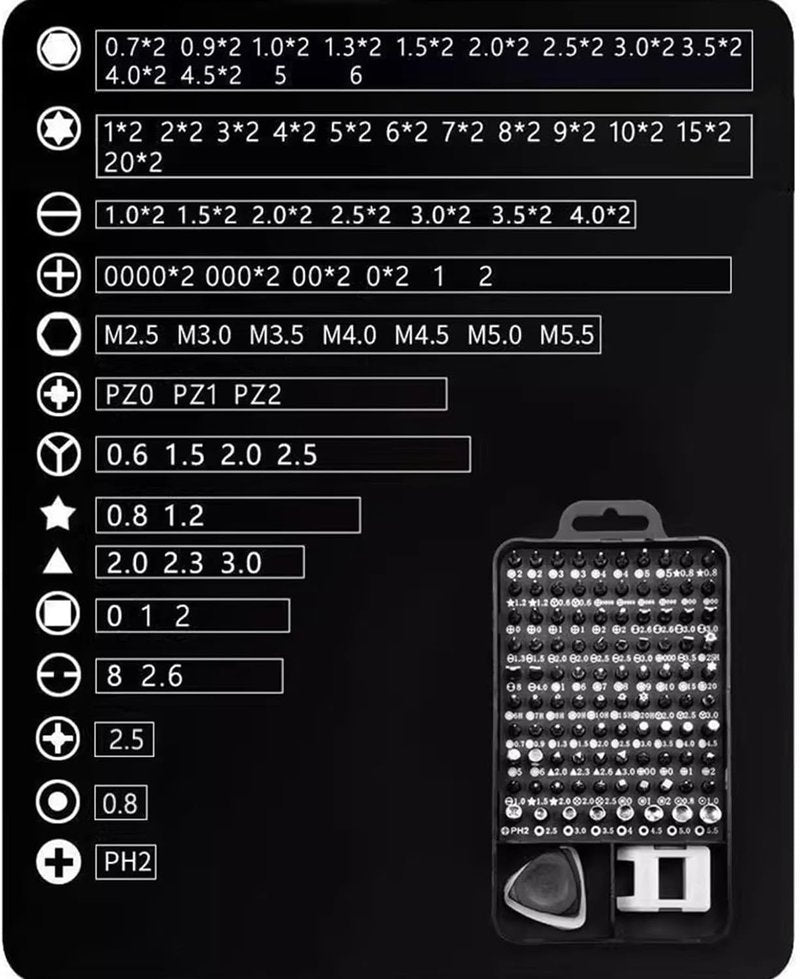 Precision Screwdriver Set - 115 in 1 Magnetic Tool Kit with Flexible Shaft for Laptop, PC, Phone & Watch Repair