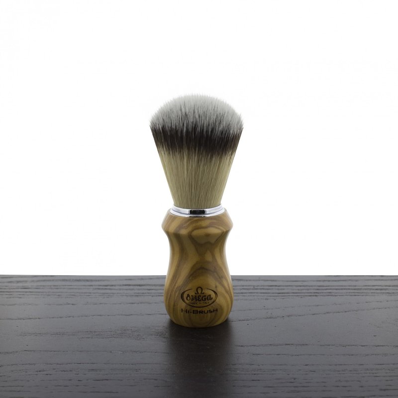 Omega =Hi Synthetic Hair Shaving Brush Olive Wood, one size, Estándar