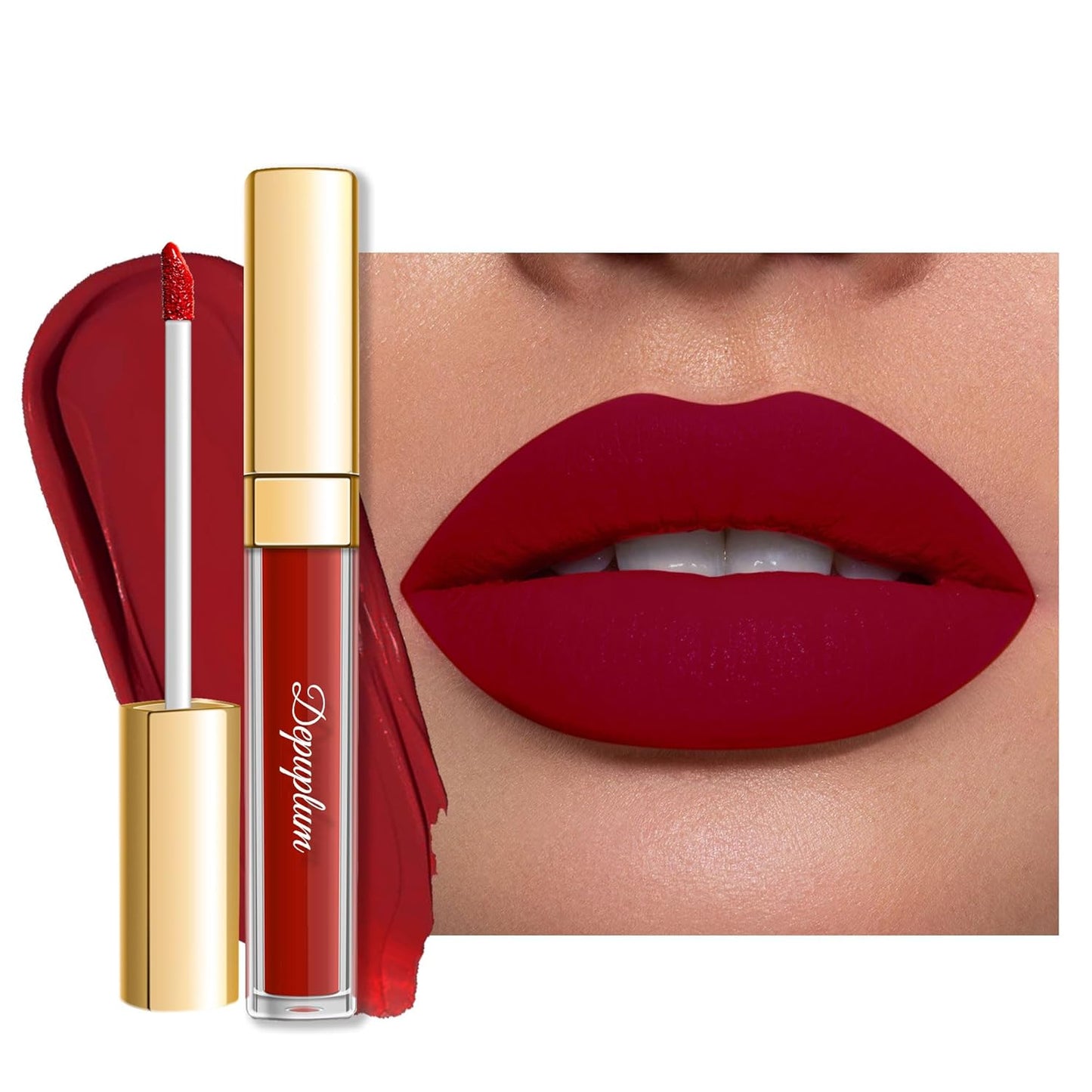Nude Red Matte Lipstick - SuperStay Long-Lasting, Smudgeproof & Transferproof | Cruelty-Free Liquid Lip Color