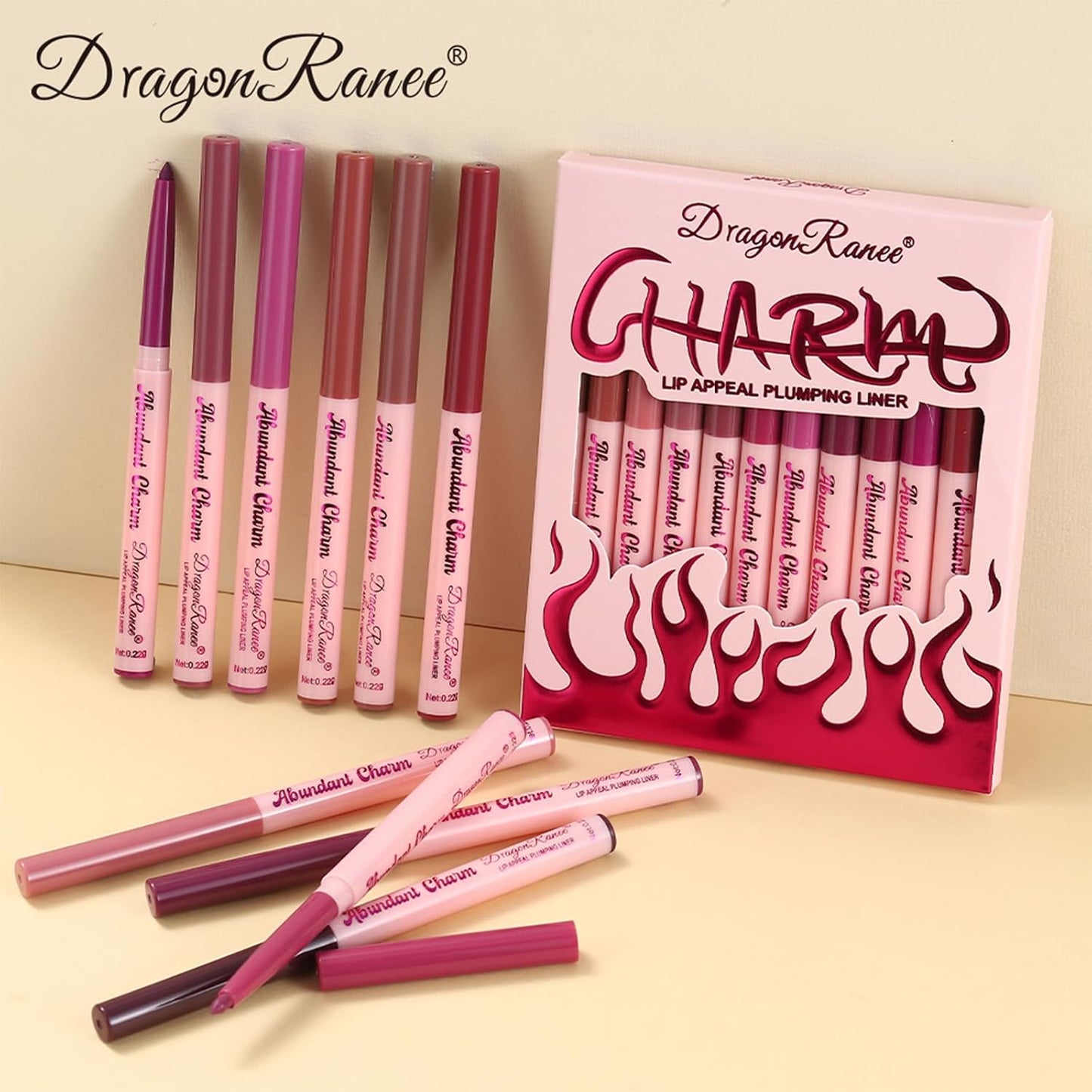 Dulele 12 Colors Matte Lip Liner Set - Smooth, Long-Lasting Waterproof Lip Liners | Ultra-Fine Brown, Pink, Red Shades for Daily Makeup