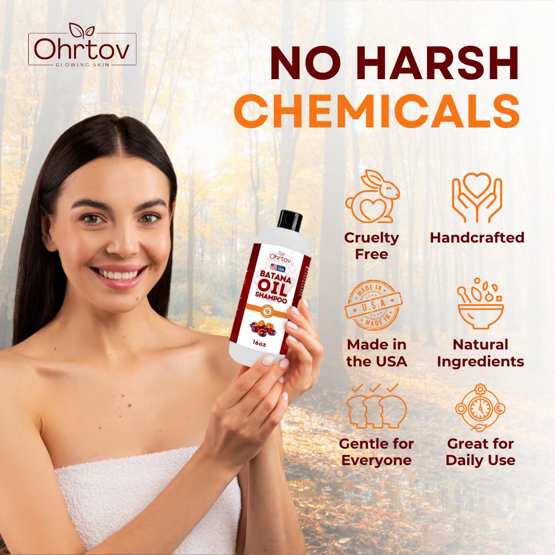 Batana Oil Shampoo - Natural Hair Growth Solution for Thinning Hair | Thickening & Nourishing Formula for Men & Women