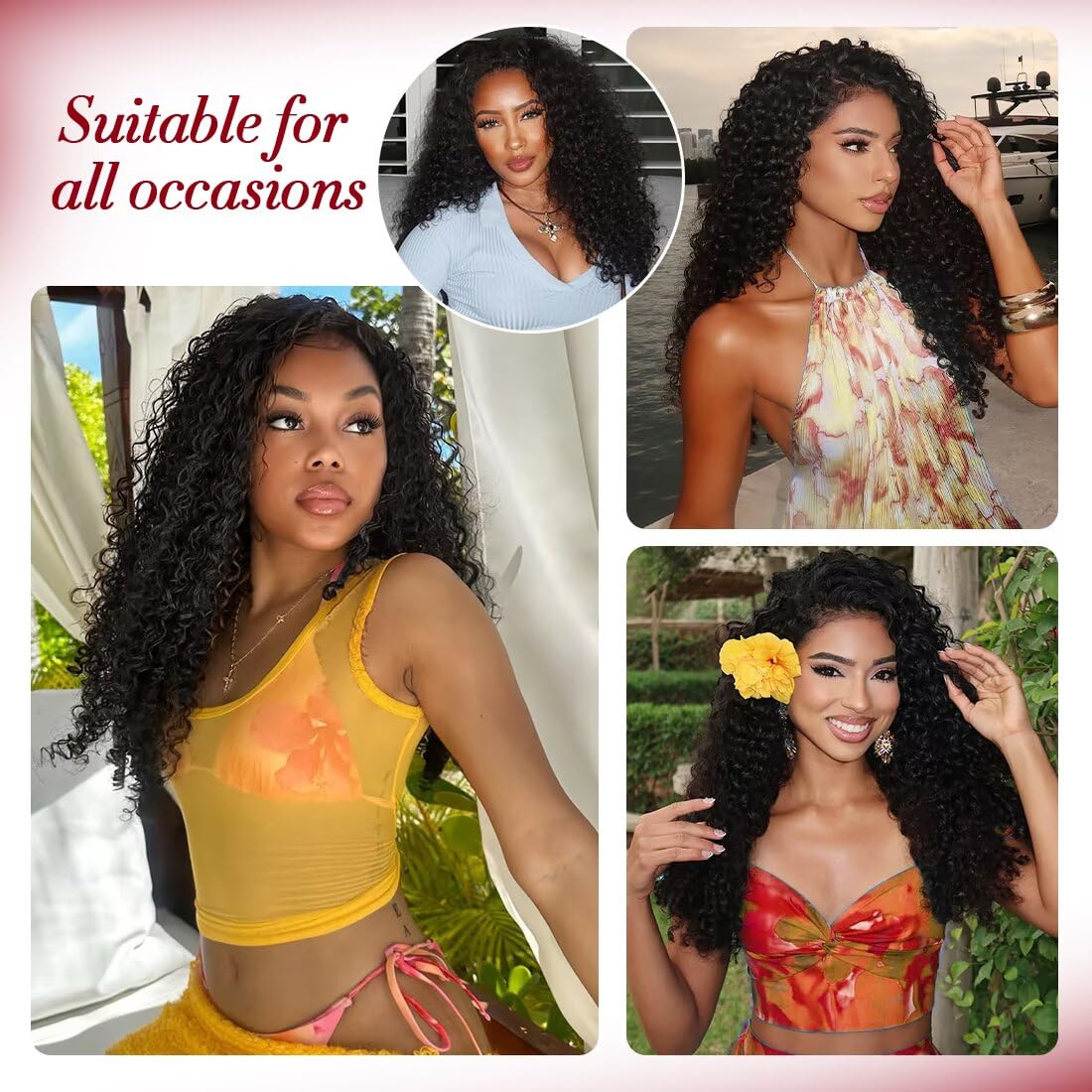 Miracle Invisible Knots Feather Human Crochet Hair 20 Inch 110g Pre-Looped for Burmese Curly (Open End) Natural & Bouncy Wave Invisible Seamless Knotless Soft BM Crochet Hair for Black Women (1B)
