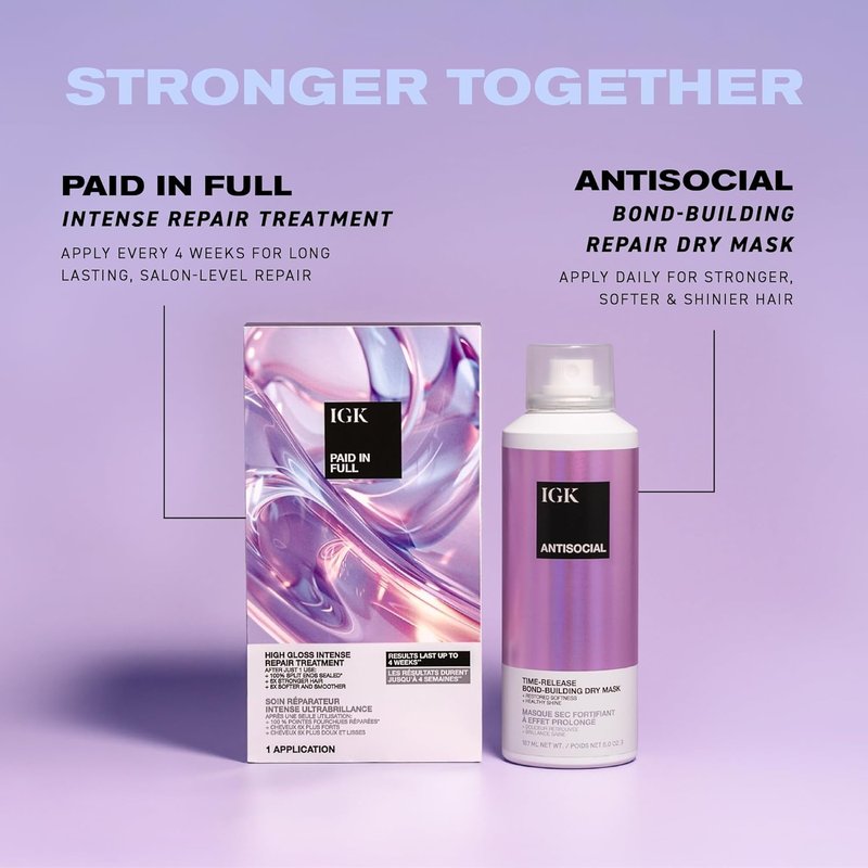 IGK Paid In Full High Gloss Repair Treatment - Intense Split-End Sealing Formula | 6.8 oz
