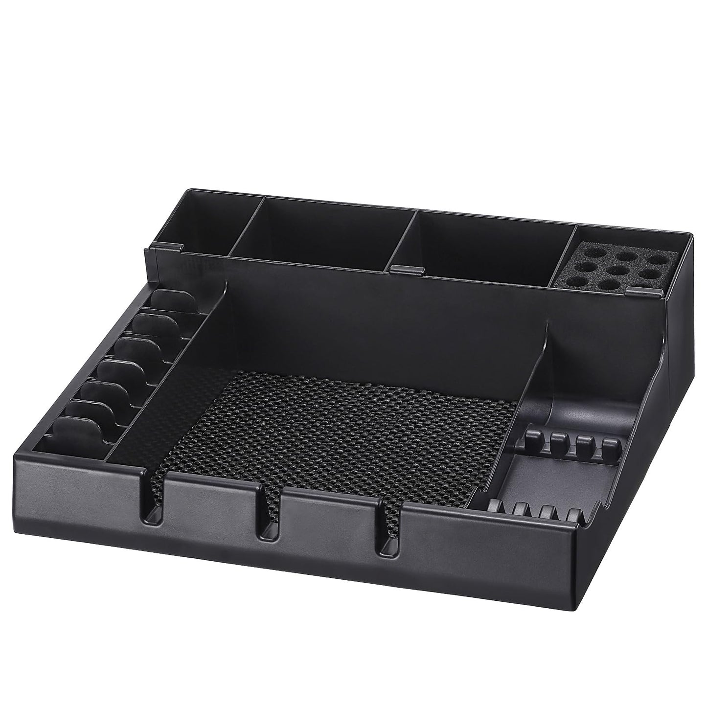 Large Barber Station Organizer for Corded Clippers & Guards, Barber Clipper Tray Anti-slip Hair Trimmer Holder, Multifunctional Detachable Hairdressing Tool Holder, Salon Haircut Supplies Storage Case