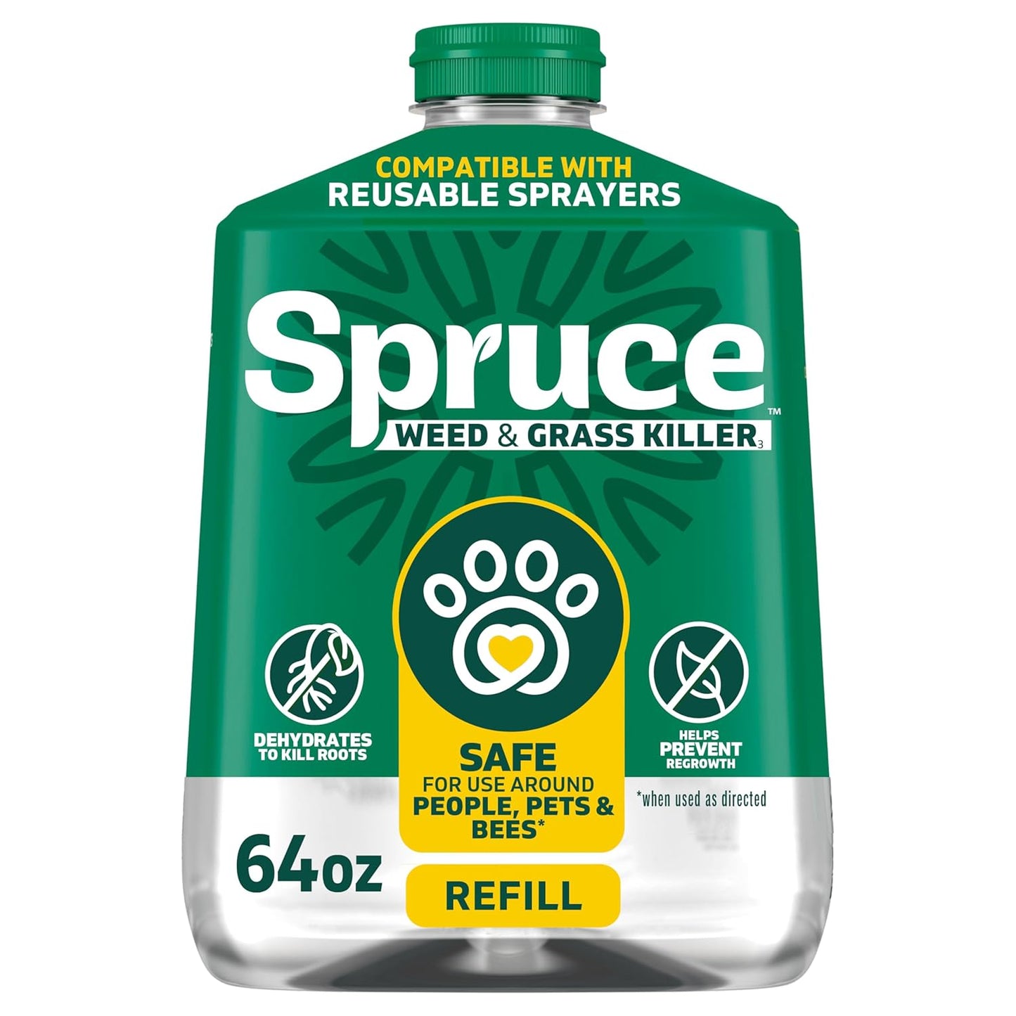 Weed Killer Spray Power Wand Kit - Effective Spot Treatment for Lawns & Gardens | 64 oz with 2 AA Batteries