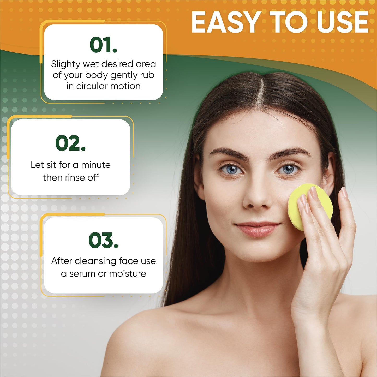 AMVital Turmeric Kojic Acid Cleansing Pads, Pre-Soaked Face Pads