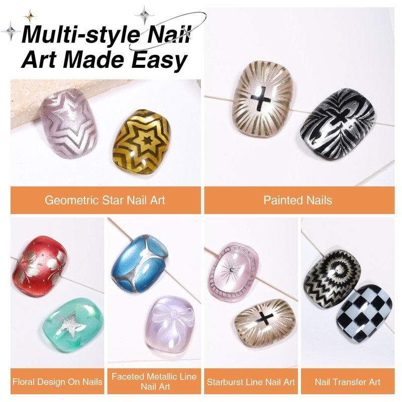 Metallic Gel Nail Polish Set, 4Pcs Chrome Gel Nail Polish with Nail Art Stamp Plate & Stamper Scraper Kit, Black&White&Silver&Gold UV LED for DIY Home Salon Use for Women