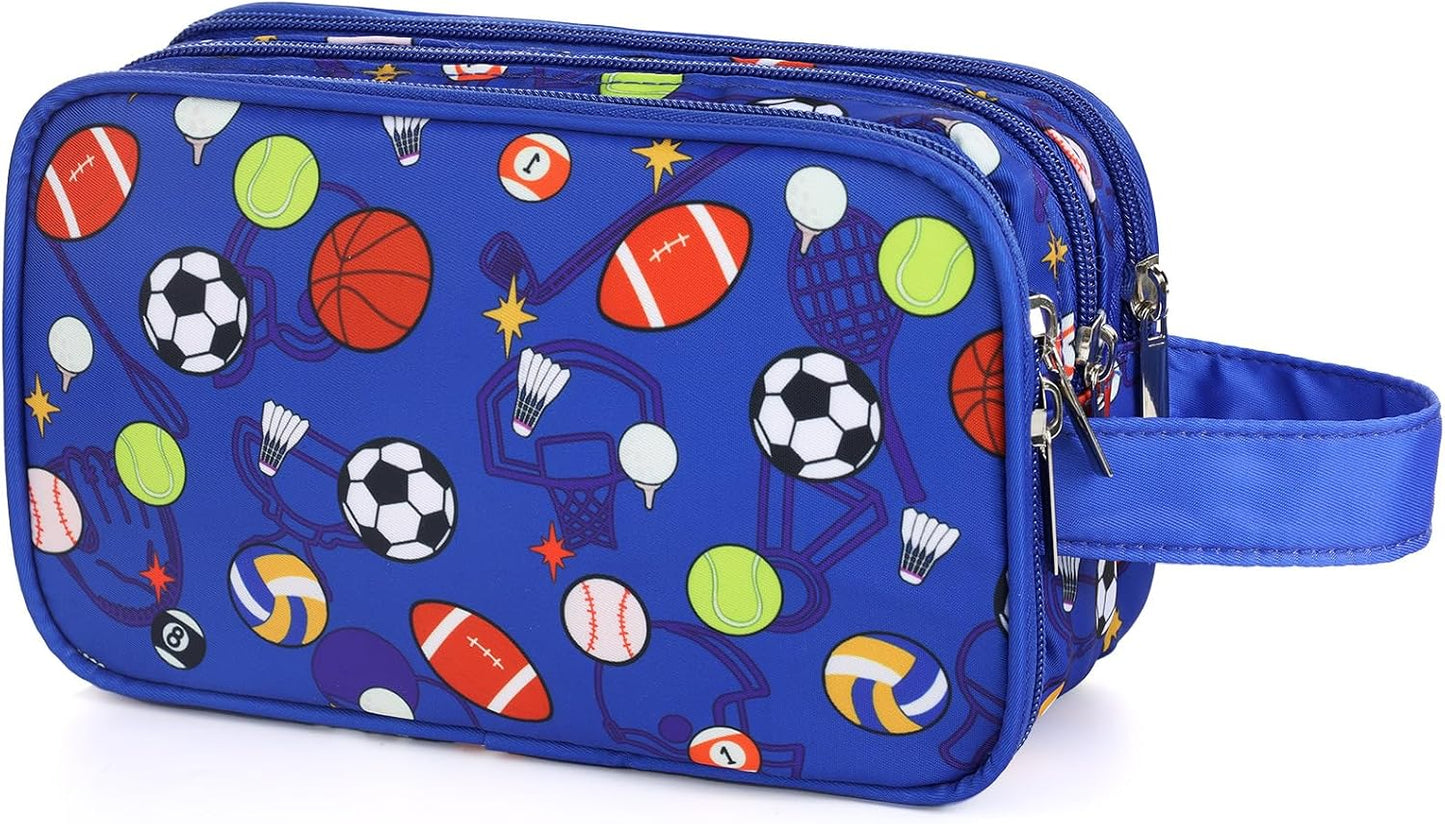 Kids Toiletry Bag - Waterproof Mermaid Scales Travel Cosmetic Bag for Girls | Hanging Wash Bag