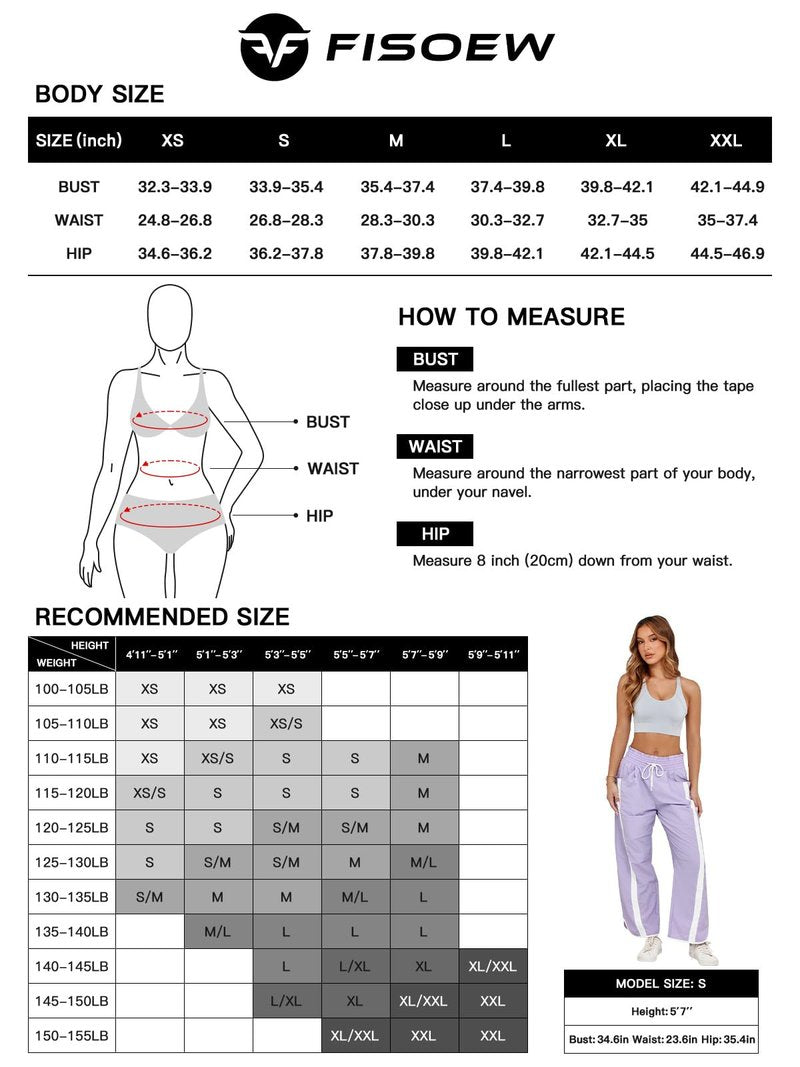 Fisoew Women's Baggy Wide Leg Pants Casual Drawstring Elastic Waisted Contrast Color Workout Y2K Track Pants Black