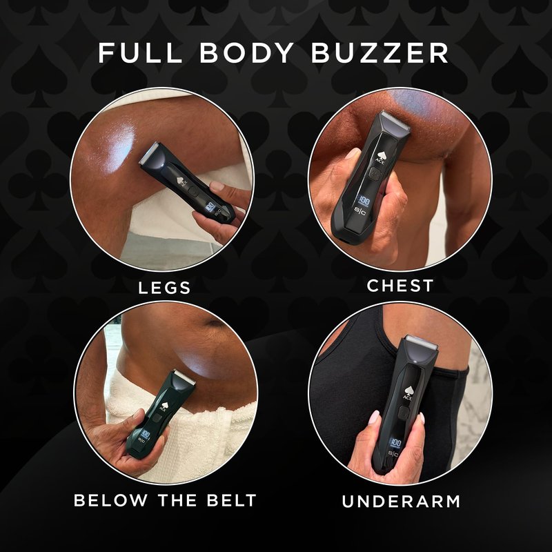StyleCraft Ace Body Hair Trimmer Buzzer - 100% Waterproof Wet/Dry Full Body Hair Trimmer for Pubic Hair and Bikini Line, Precise Body Groomer for Men and Women