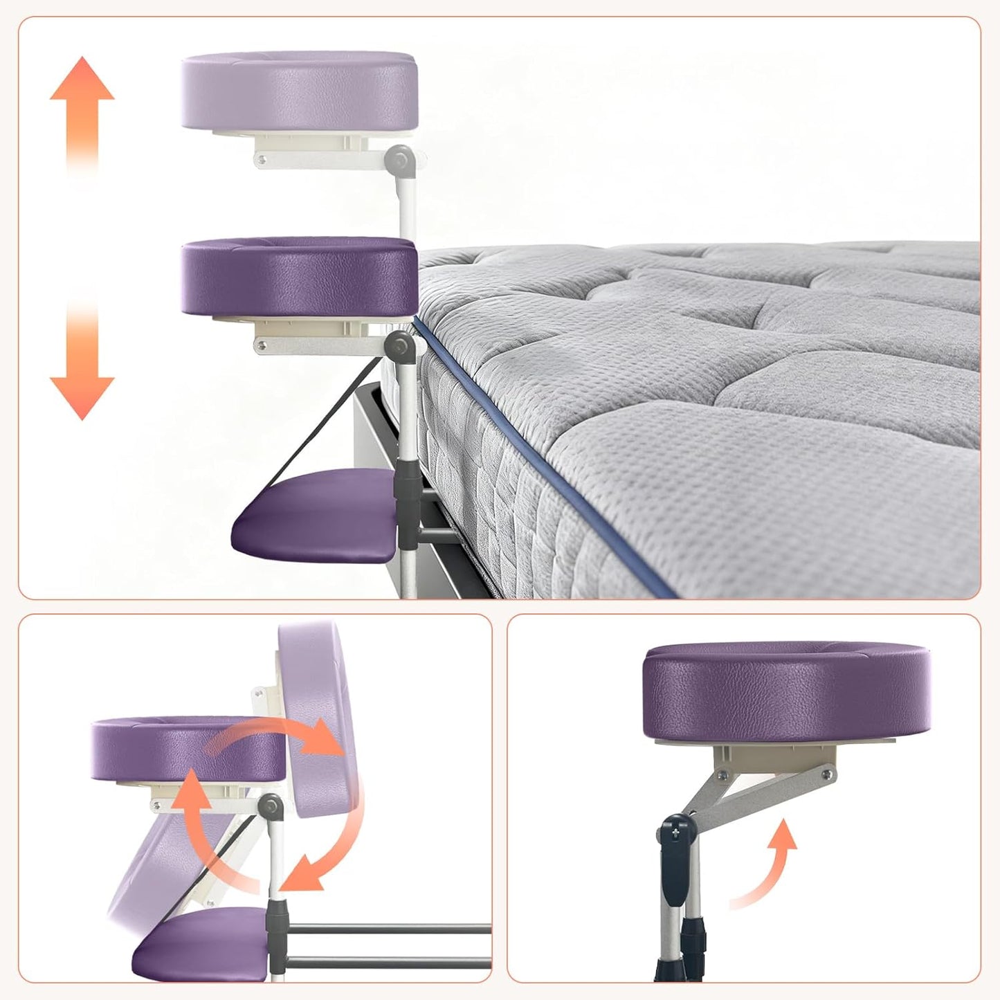 Universal Face Cradle Cushion - Linens Head Rest for Massage Tables | Adjustable 5.5-17.7 Inches (Purple)