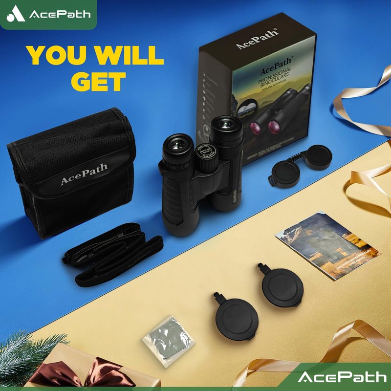 AcePath 15x56 Binoculars for Adults High Powered - Large View Binoculars with Clear Low Light Vision - Waterproof Compact Binocular for Hunting Camping Cruise Travel Bird Watching