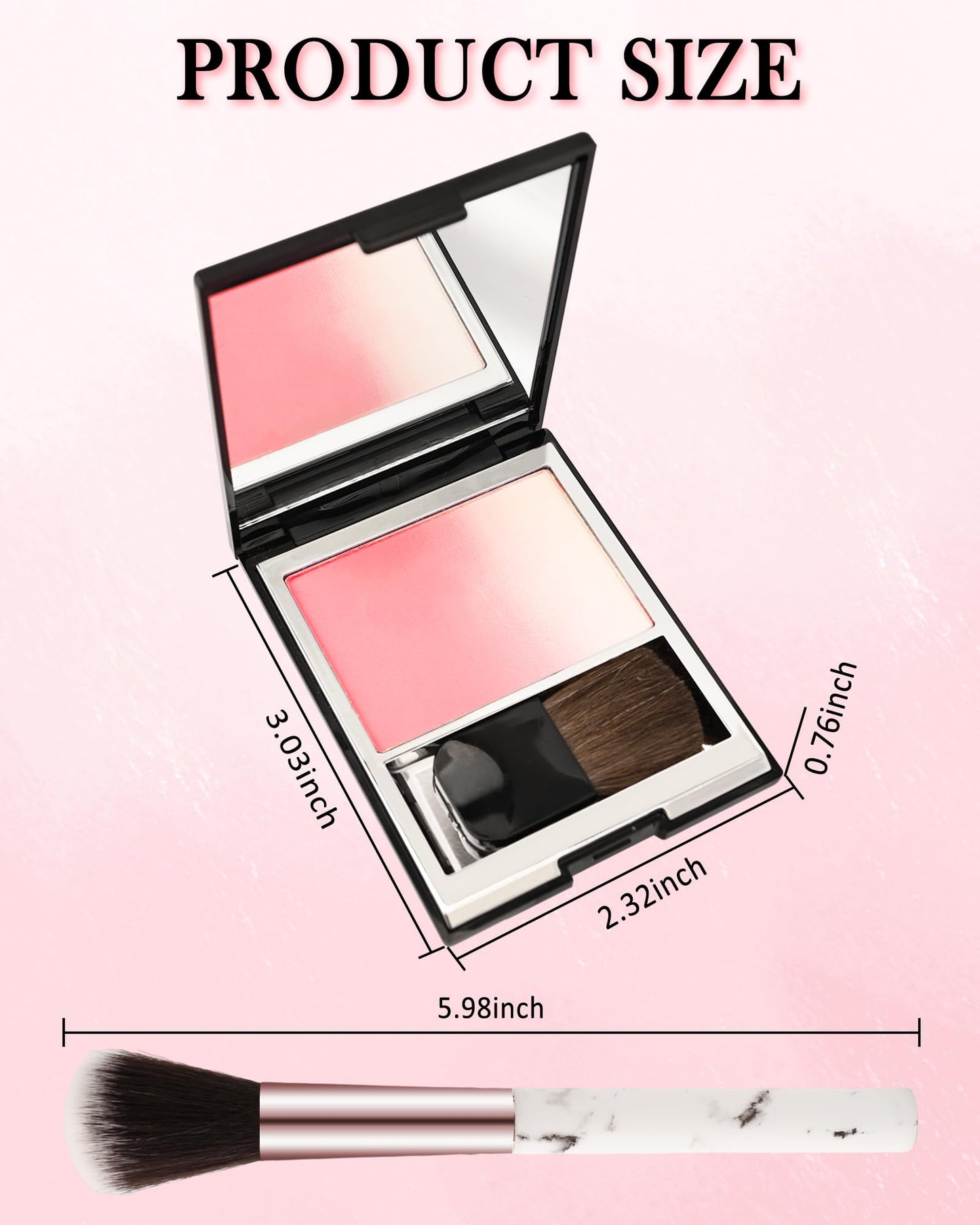 Blush Powder for Cheeks,Gradual Shimmer Pink Blusher Palette with Brush,Lightweight Buildable Color Blush Hightlighter Powder,Longlasting Waterproof Facial Makeup,Women's Day Gift for Women Girl-05#
