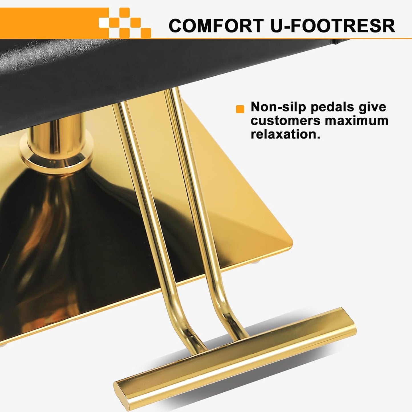 Salon Chair for Hair Stylists - Black Gold Adjustable Hydraulic Styling Chair | Modern Barbershop Equipment