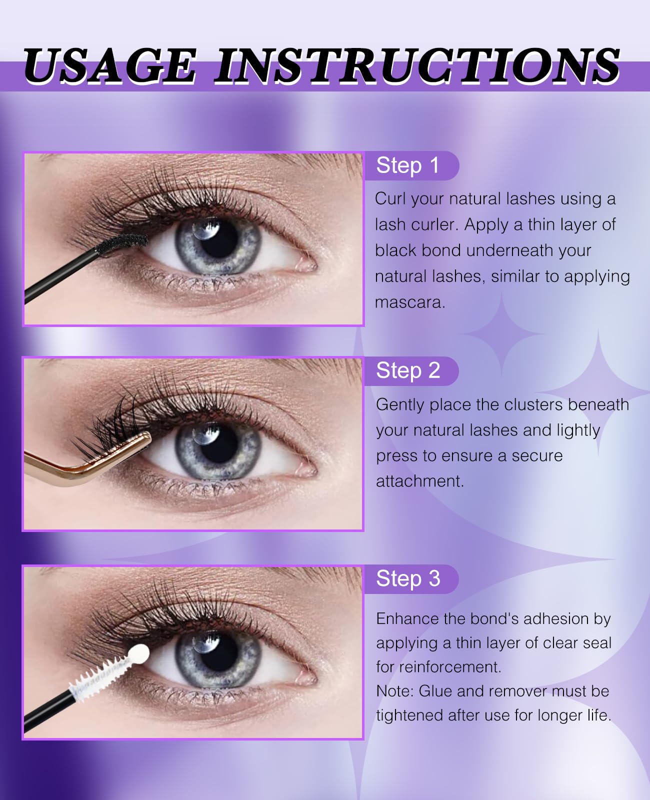 LZM Bond and Seal Lash Glue Eyelash Glue 2 in 1 Strong Hold Long Lasting Cluster Lashes Bond and Seal for Individual Eyelashes (5ml+5ml-09)