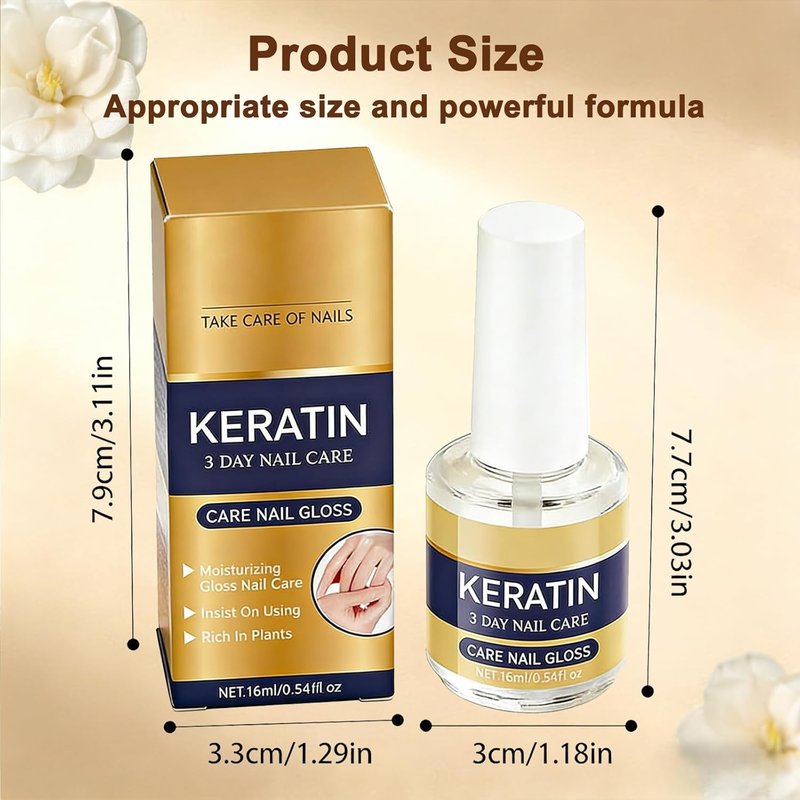 Keratin Nail Care Oil - 3-Day Repair Serum for Weak, Brittle Nails | Hydrating Aloe Vera & Lavender (2 Pcs)