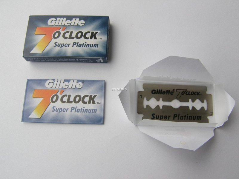 25 7 O'clock Double Edge Safety Razor Blades Platinum by 7 O'clock