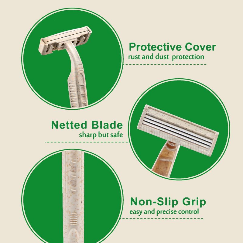 EZTAT2 ECO-Friendly Razor Men's Disposable Shaving Razors|Safety Razor for Men & Women|Ladies Safety Razor