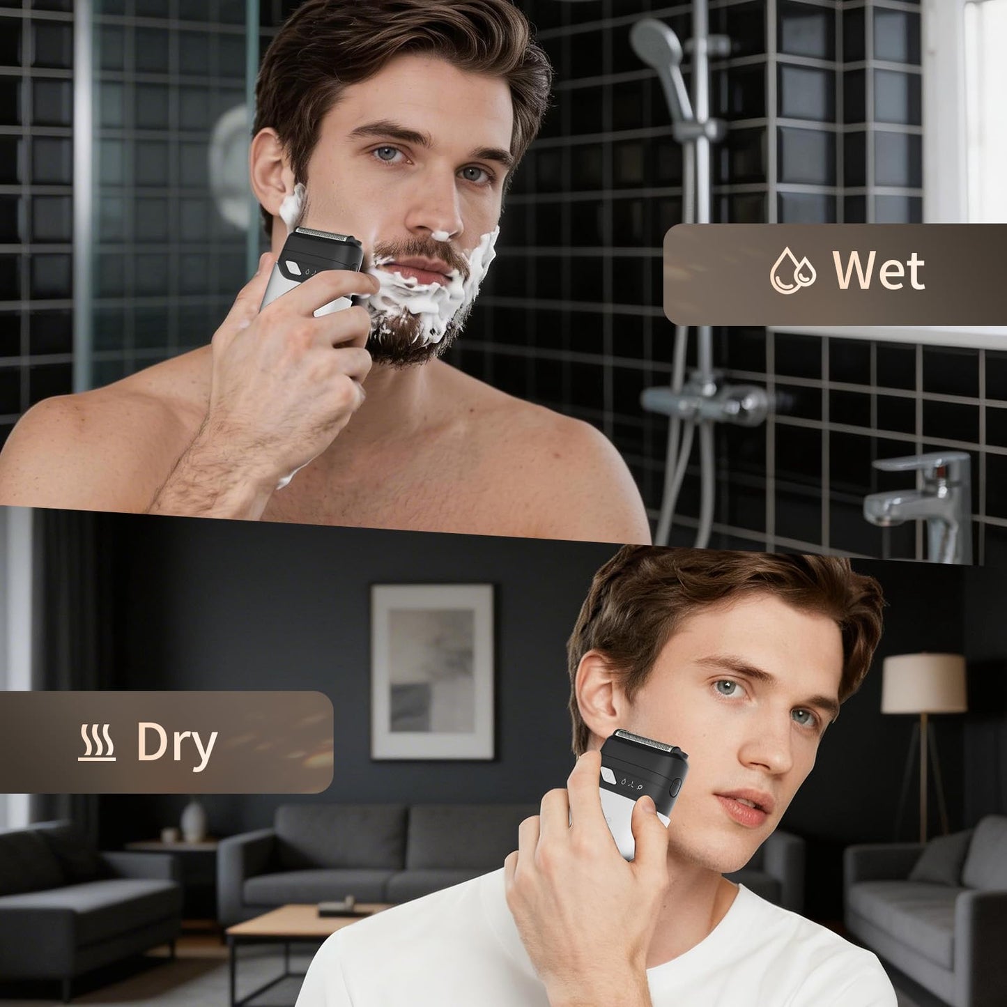 Ufree Beard Trimmer and Foil Shaver Kit, Electric Razors for Men, Precision T Blade Hair Trimmer, Waterproof Travel Shaver, Cordless Clippers Set for Mustache Facial Hair Cutting, Men Grooming Gifts