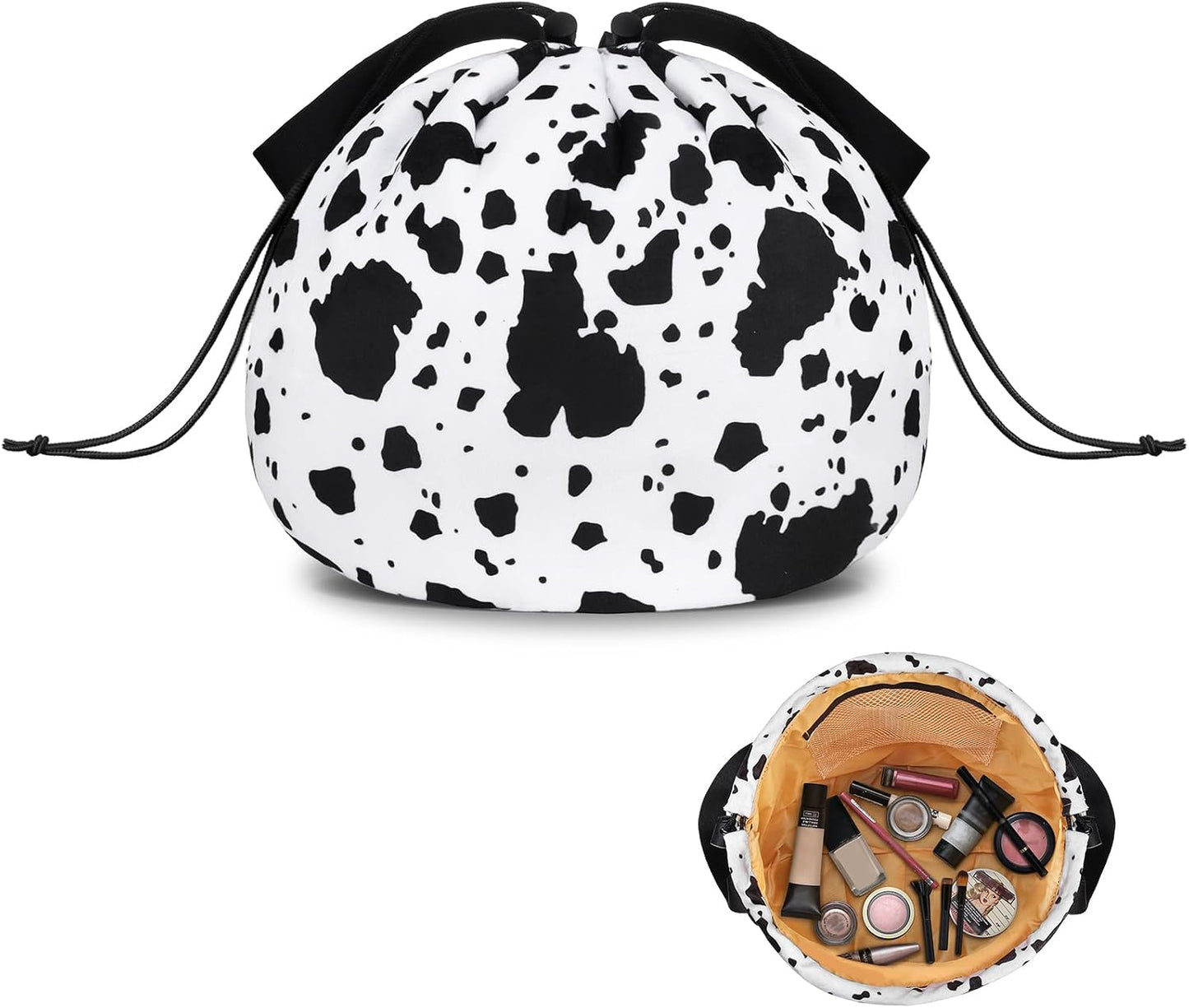 Funny Cat Makeup Bag - Large Capacity Travel Cosmetic Organizer | Perfect Gift for Cat Lovers, Teens & Women - Black