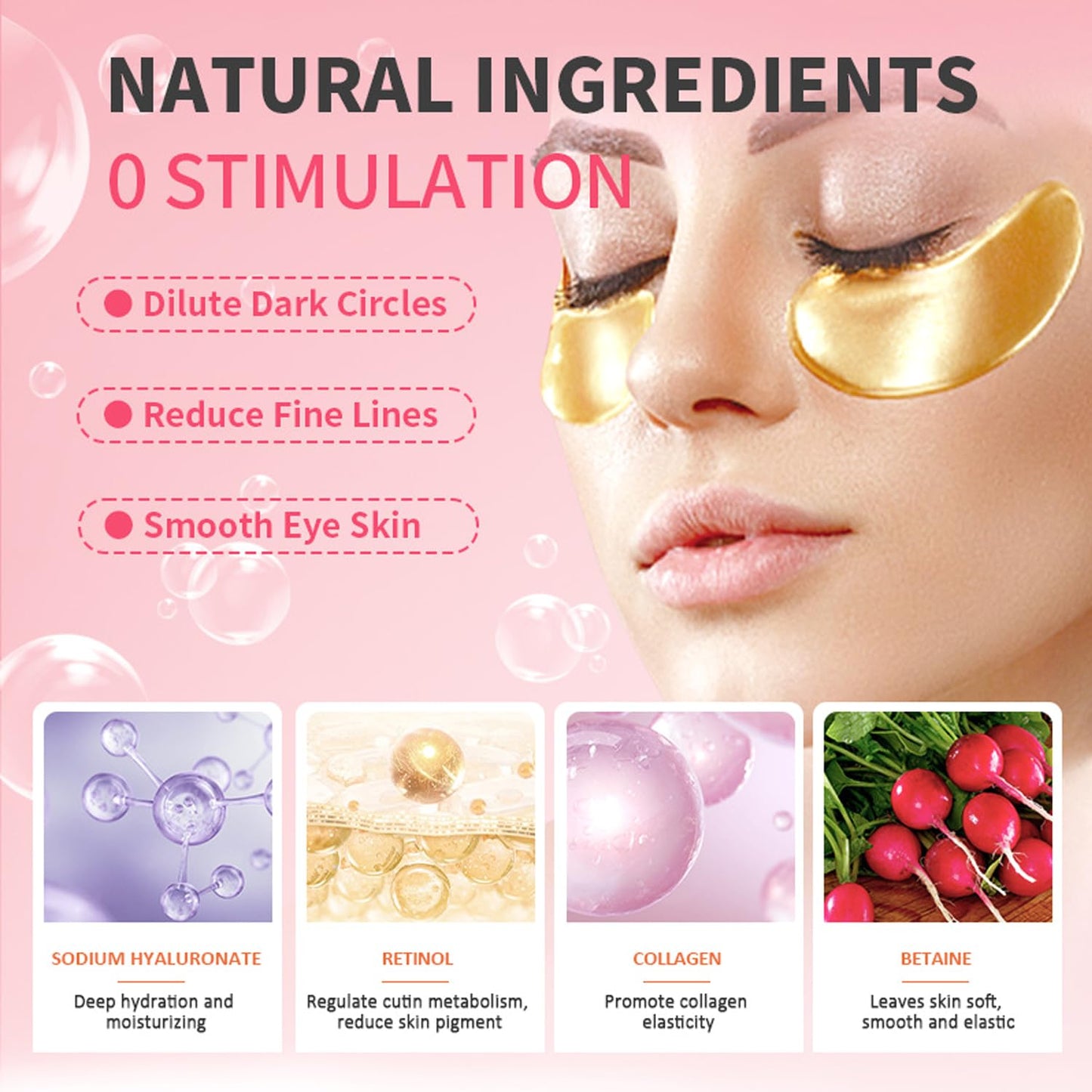 24K Gold Eye Masks & Lip Masks - Under Eye Patches for Puffy Eyes | Bridal Shower & Bachelorette Party Favors, Bulk Gifts