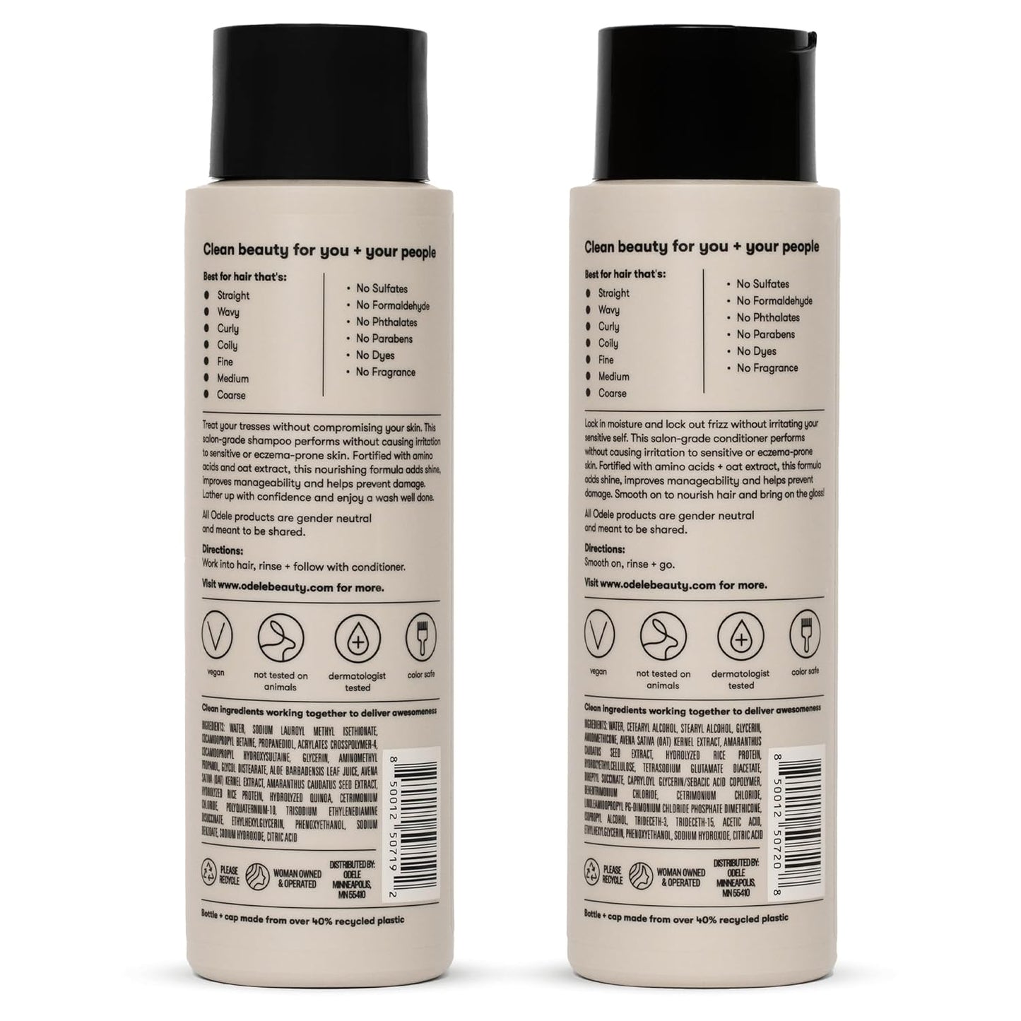 Sulfate-Free Ultra-Sensitive Shampoo & Conditioner Set - Gentle Cleansing for All Hair Types | 13 Fl Oz Each (2-Pack)