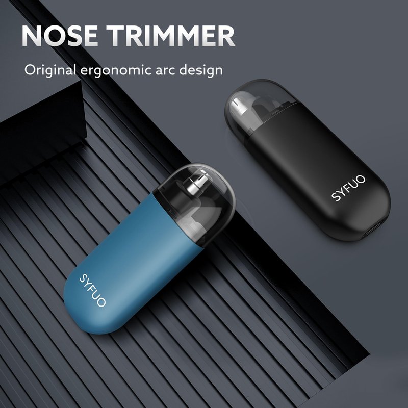 SYFUO Nose Hair Trimmer for Men,Portable Painless Ear and Nose Hair Trimmer USB Rechargeable,Nose Trimmer Women with 9000 RPM,360° Rotating Waterproof Dual Edge Blades(Blue)