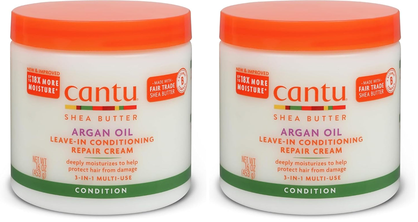 Cantu Argan Oil Leave-In Conditioning Repair Cream - 16 Ounce | Moisturizing Hair Treatment