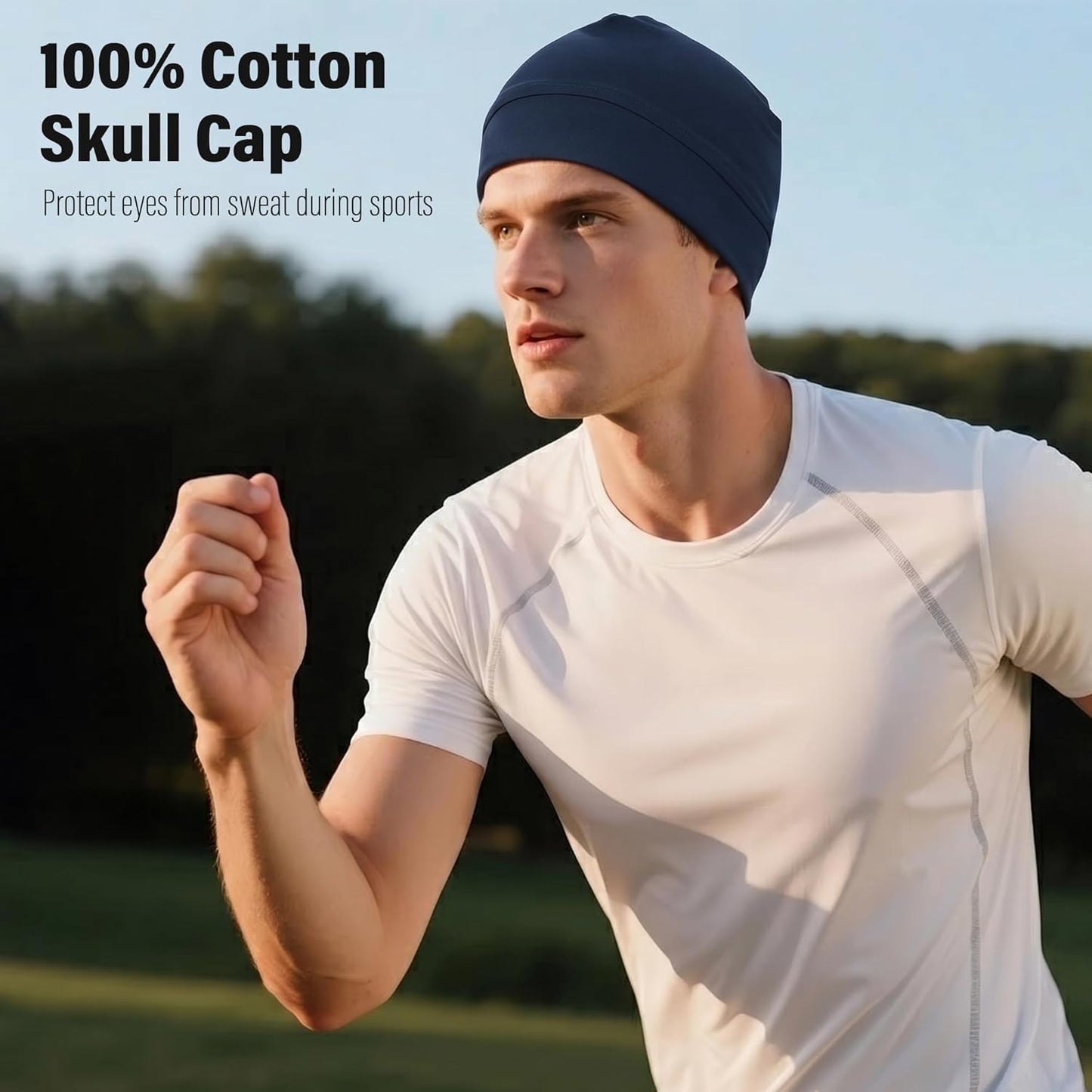 Cotton Skull Cap - Lightweight Beanie for Men & Women | 2-Pack Breathable Helmet Liner & Sleep Hats