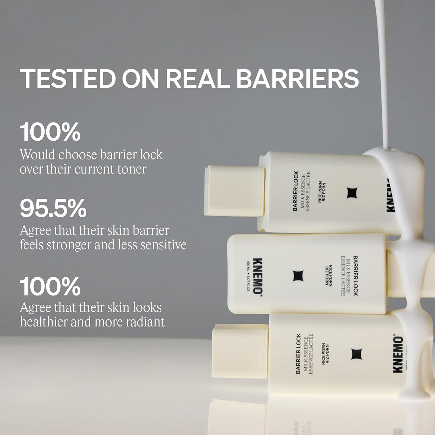 KNEMO BARRIER LOCK Rice PDRN Milk Essence - Hydrating Milky Toner with 6 Ceramides for Dry, Sensitive Skin