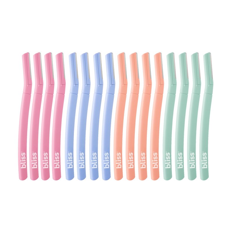 Bliss Stainless Steel Disposable Dermaplaning Tools | Facial Exfoliator and Eyebrow Razor to Dermaplane Peach Fuzz - 8 pack