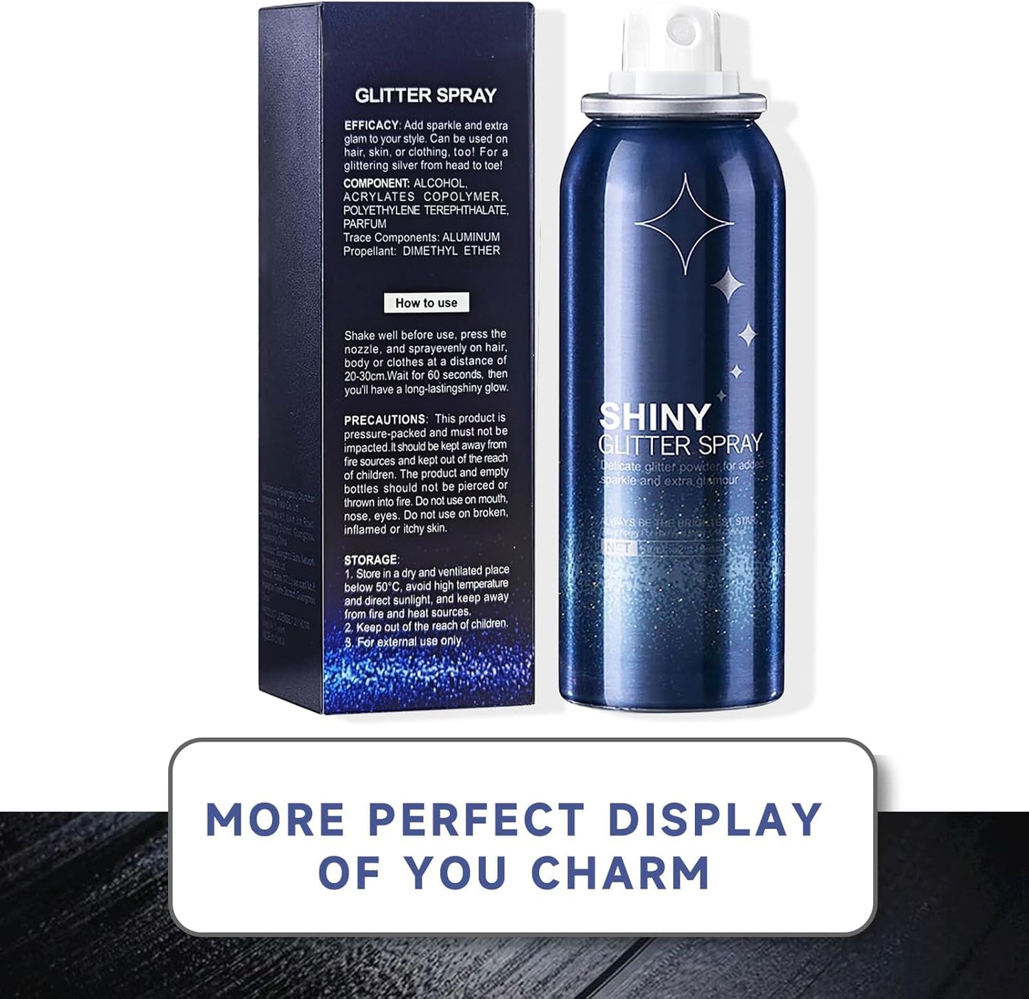 Body Glitter Spray - Long-Lasting Shimmer for Hair & Body | Festival & Rave Makeup, 2.11 Fl Oz