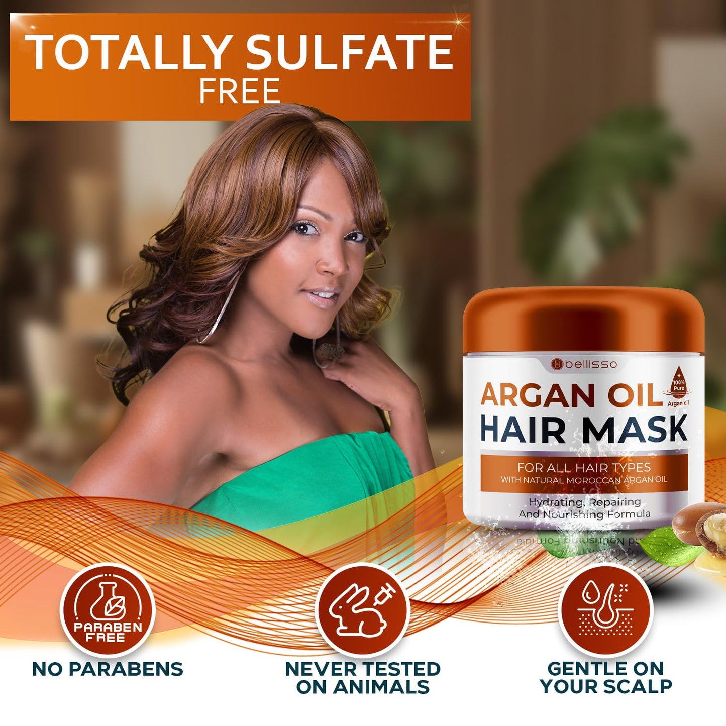 Moroccan Argan Oil Hair Mask - Deep Conditioning Treatment for Damaged Hair | Hydrating Repair with Collagen & Keratin