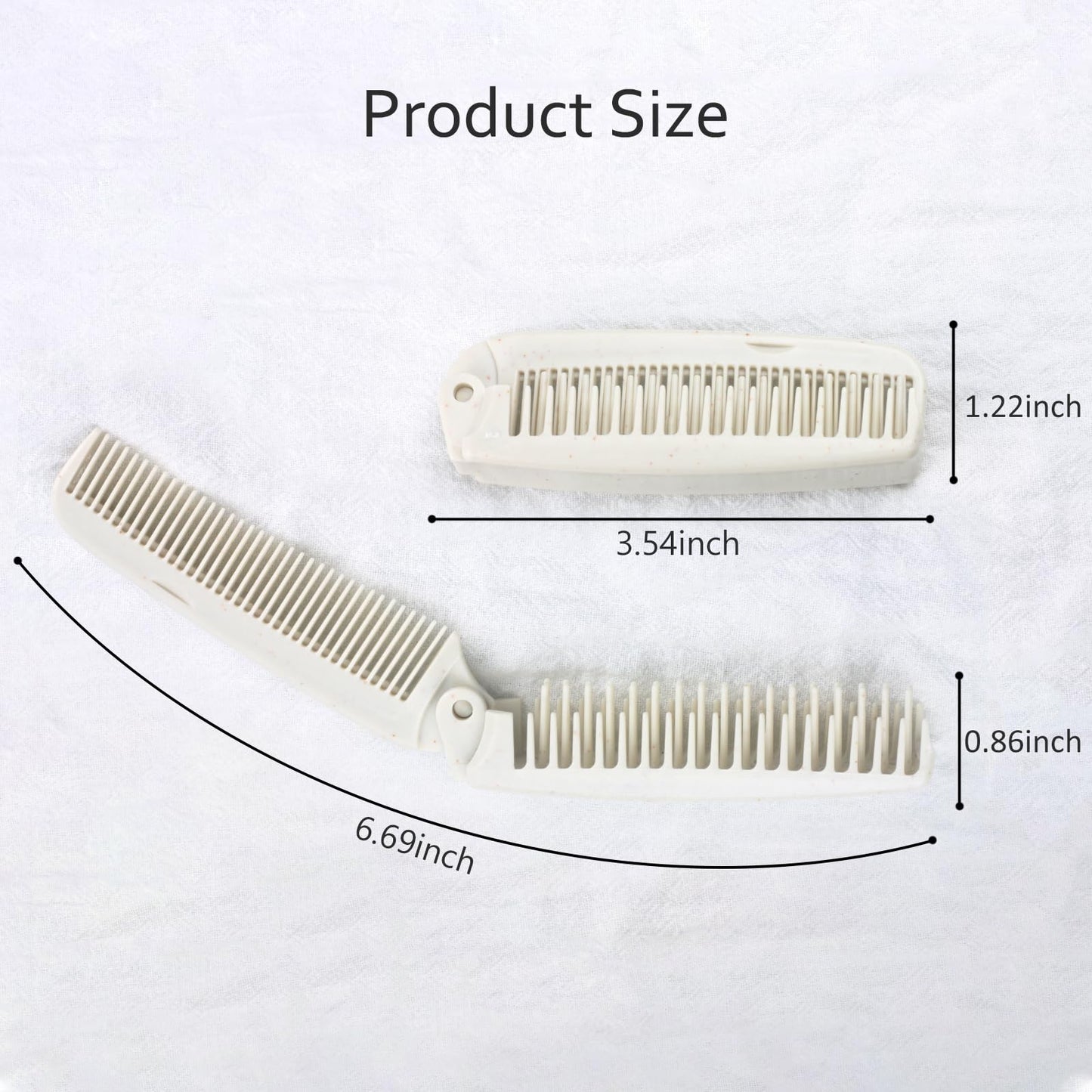 4 PCS Wheat Straw Foldable Hair & Makeup Comb: Portable, Eco-Friendly, For Men & Women - Perfect for Travel