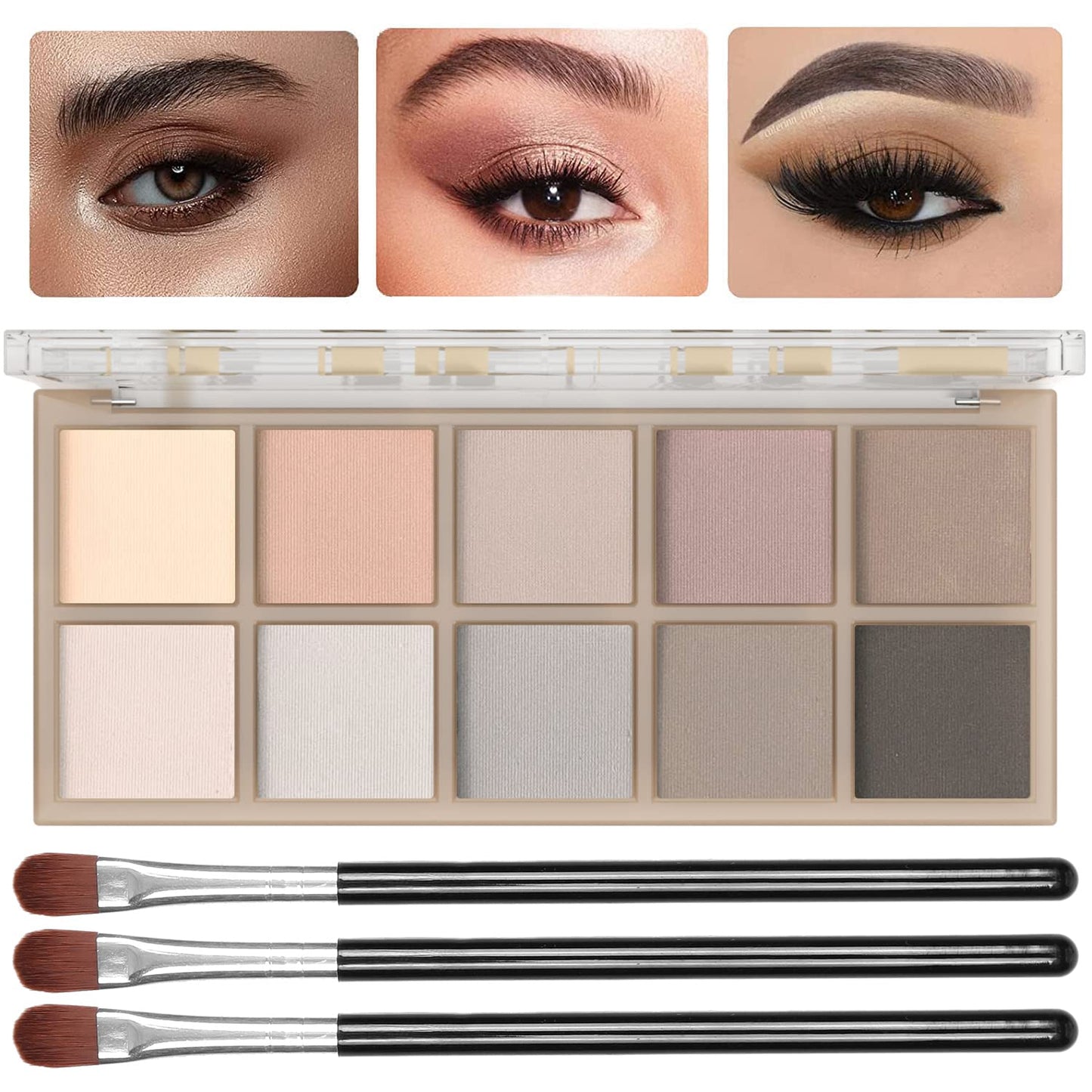 Eyeshadow Palette - 10 Color Blendable High Pigment Shades | Long-Lasting Matte for Smokey Looks